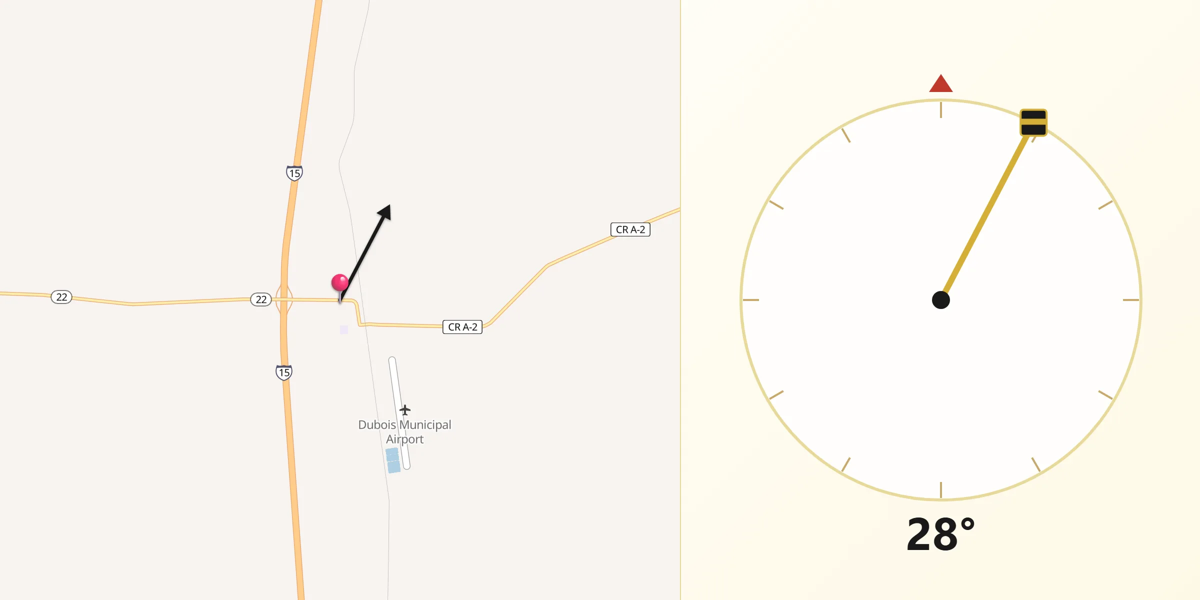 Qibla Direction from Dubois