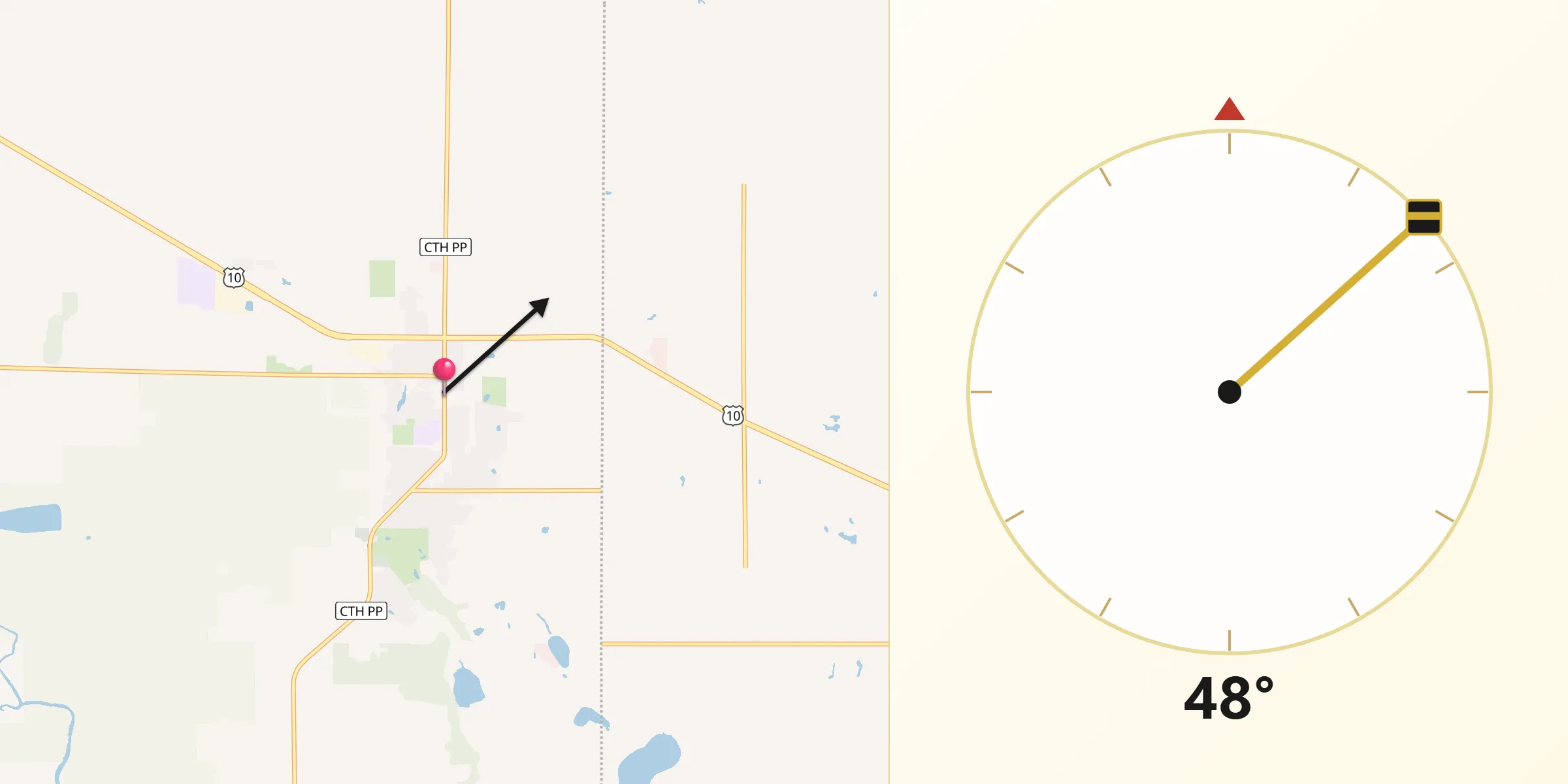 Qibla Direction from Brillion