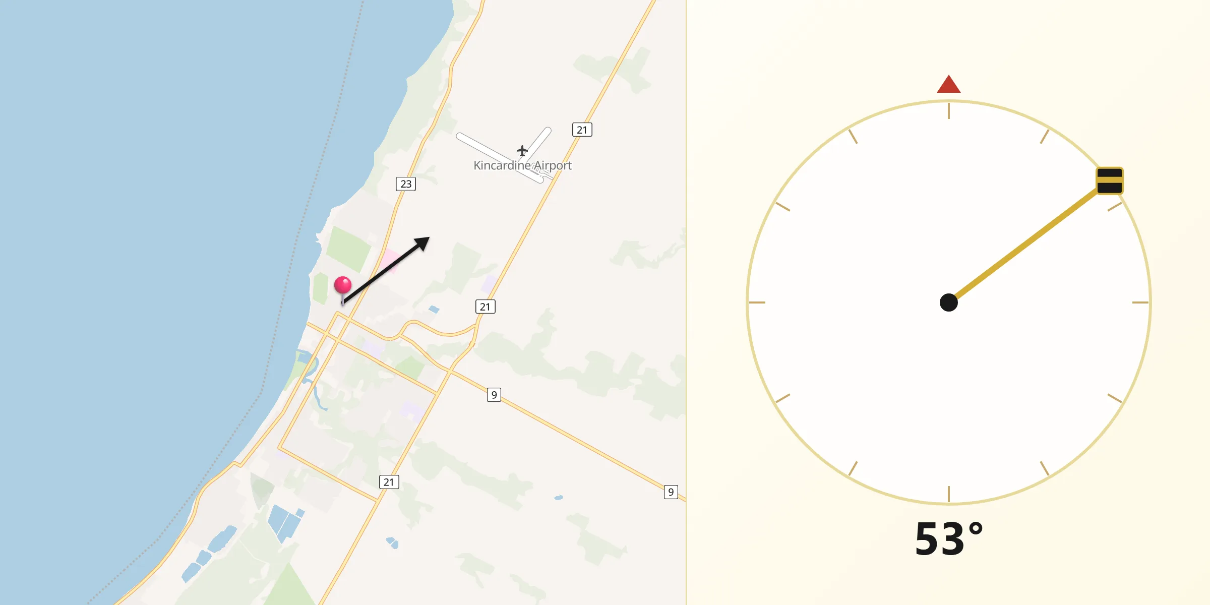 Qibla Direction from Kincardine