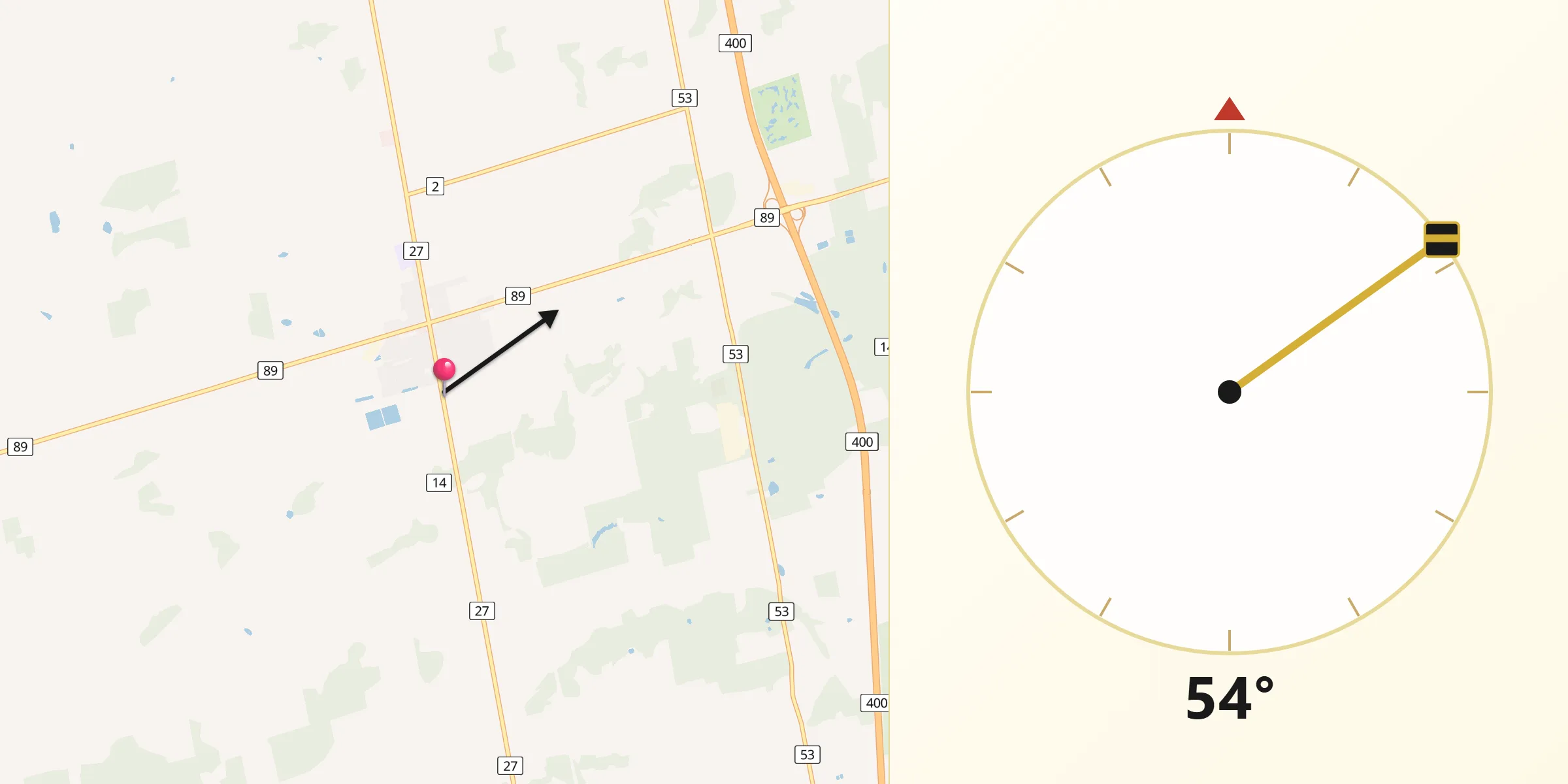 Qibla Direction from Cookstown