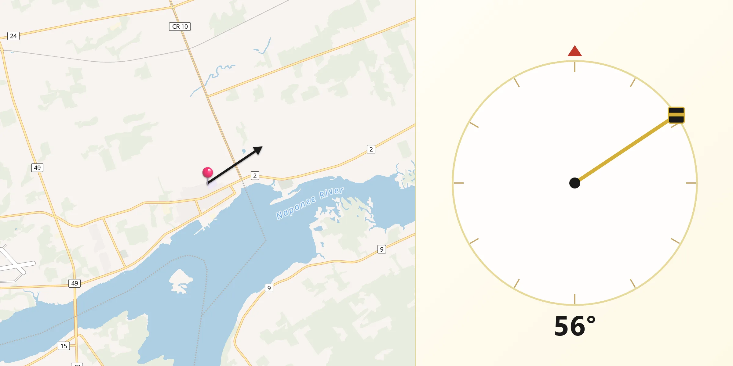 Qibla Direction from Deseronto