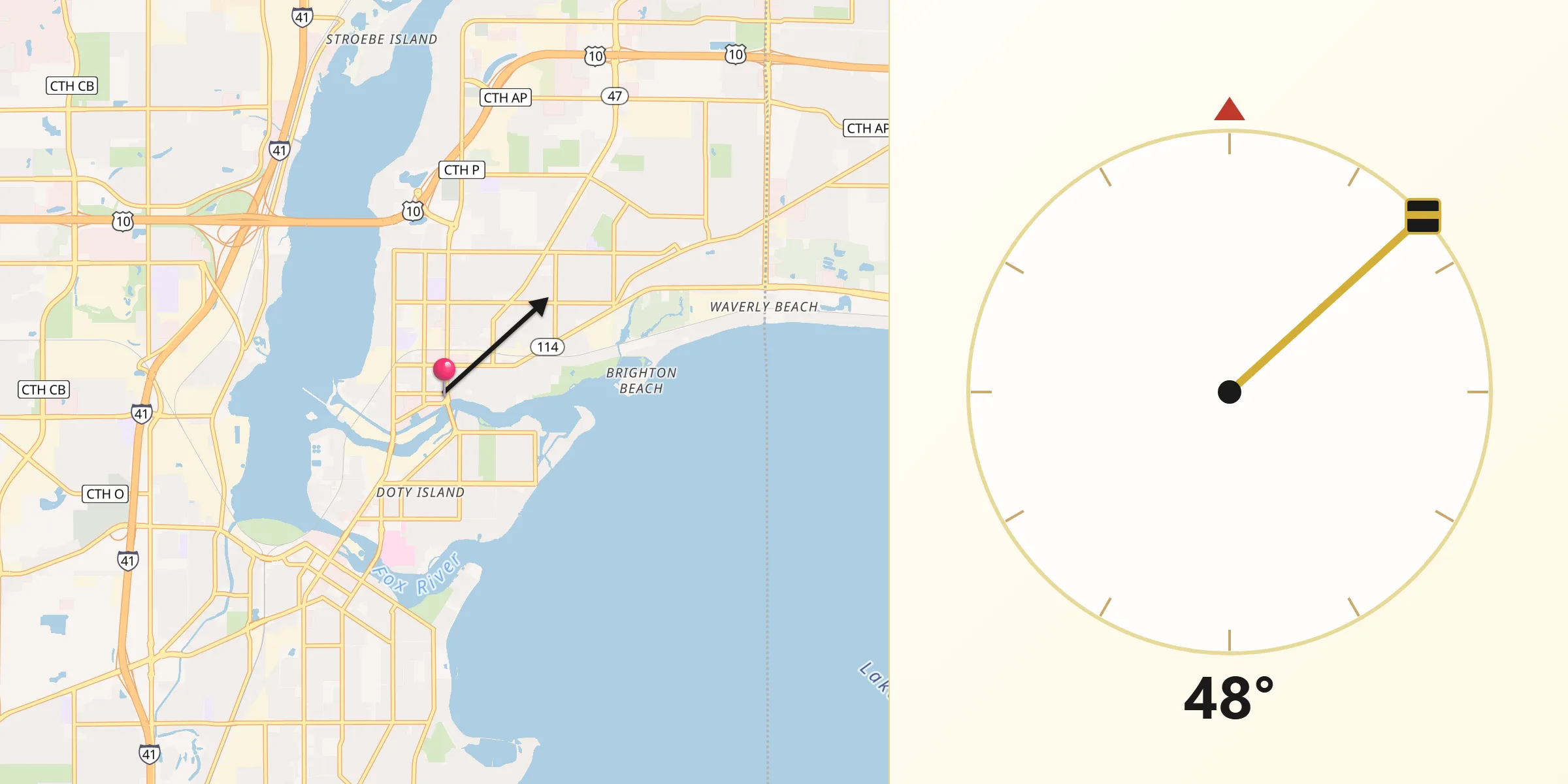 Qibla Direction from Menasha