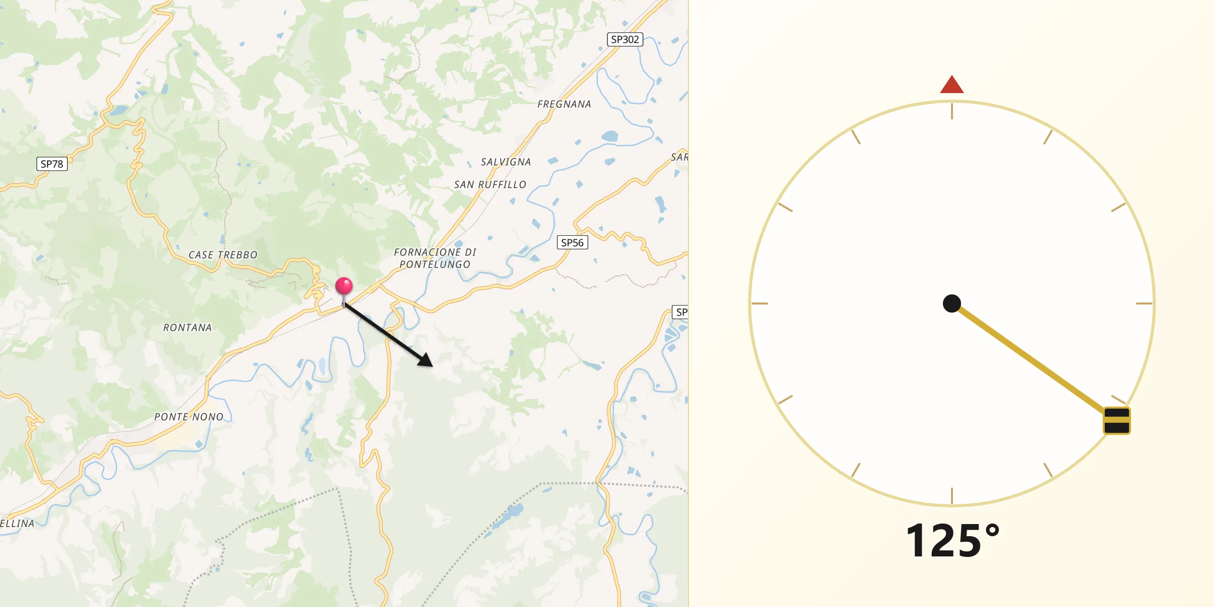 Direzione della Qibla da Brisighella