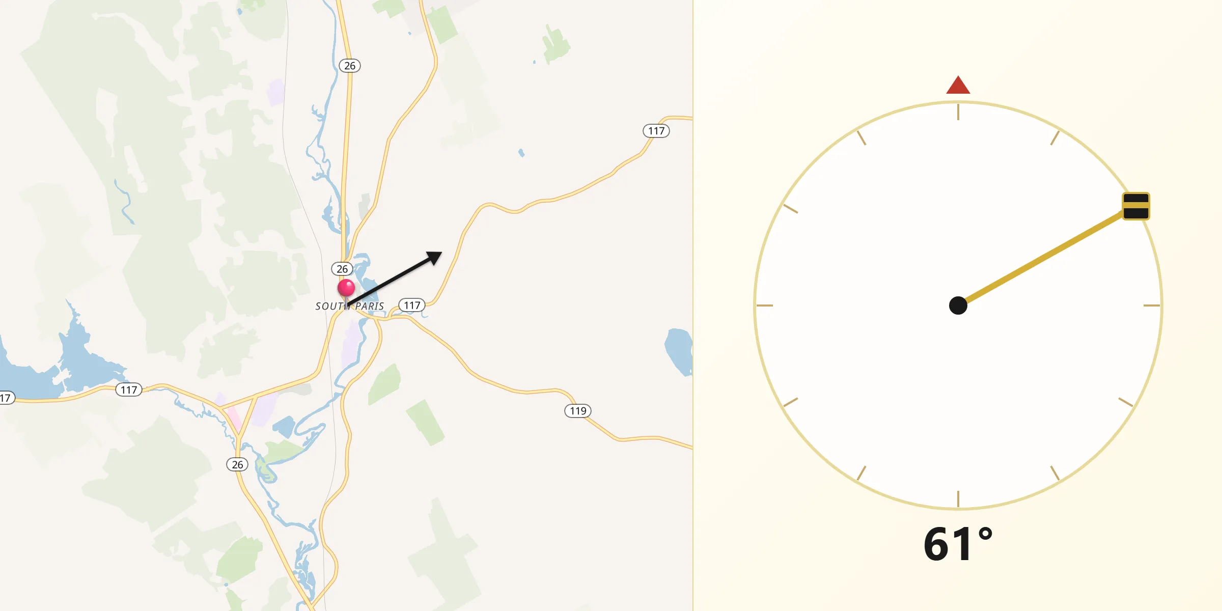 Qibla Direction from South Paris