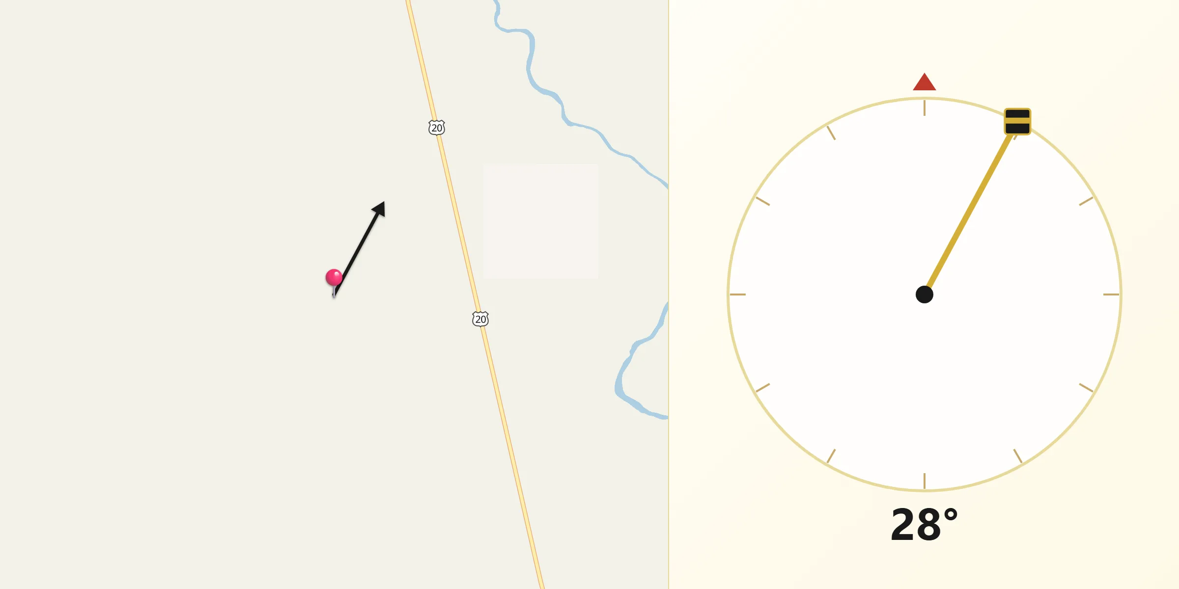 Dirección de la Qibla desde Fremont