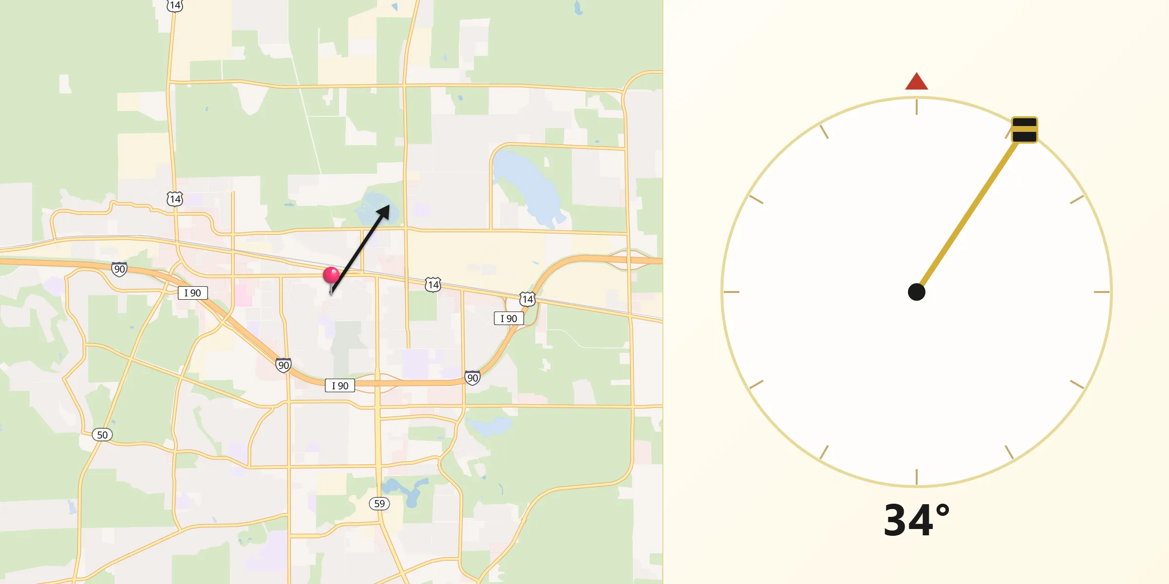 Qibla Direction from Gillette