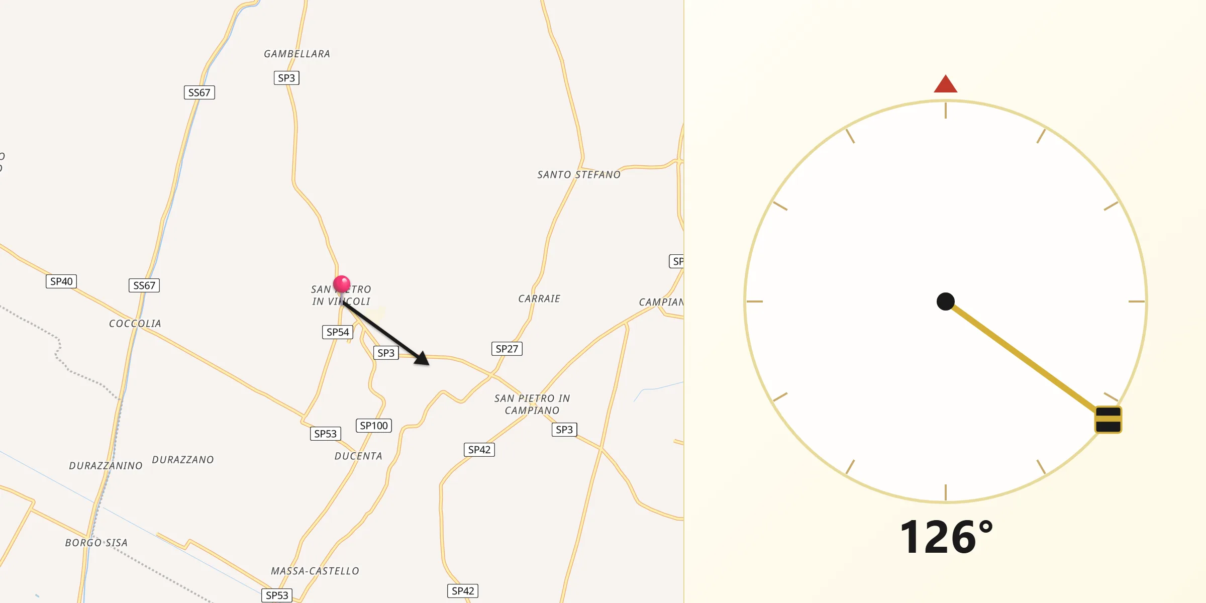 Direzione della Qibla da San Pietro In Vincoli