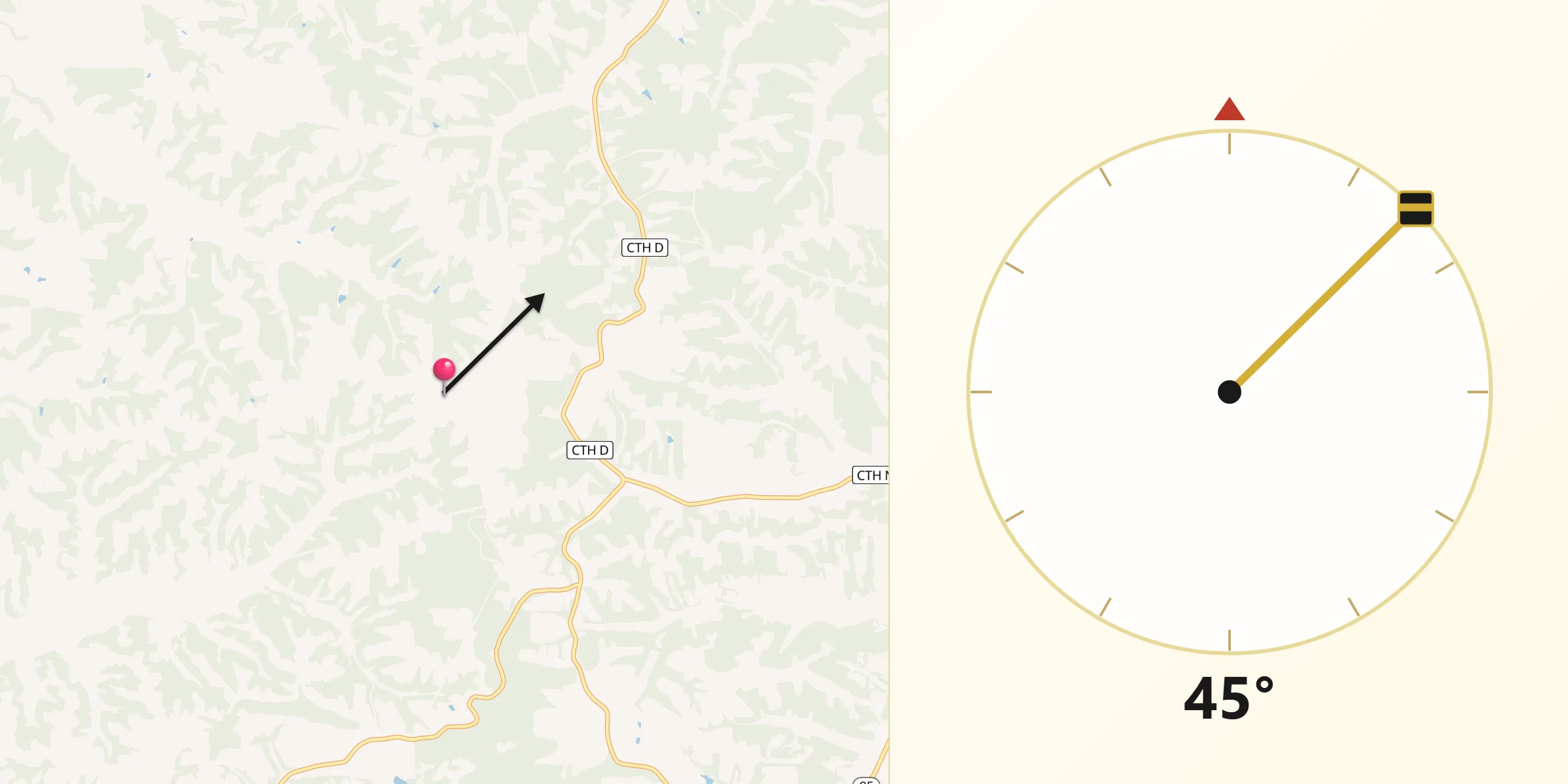 Qibla Direction from Trempealeau County