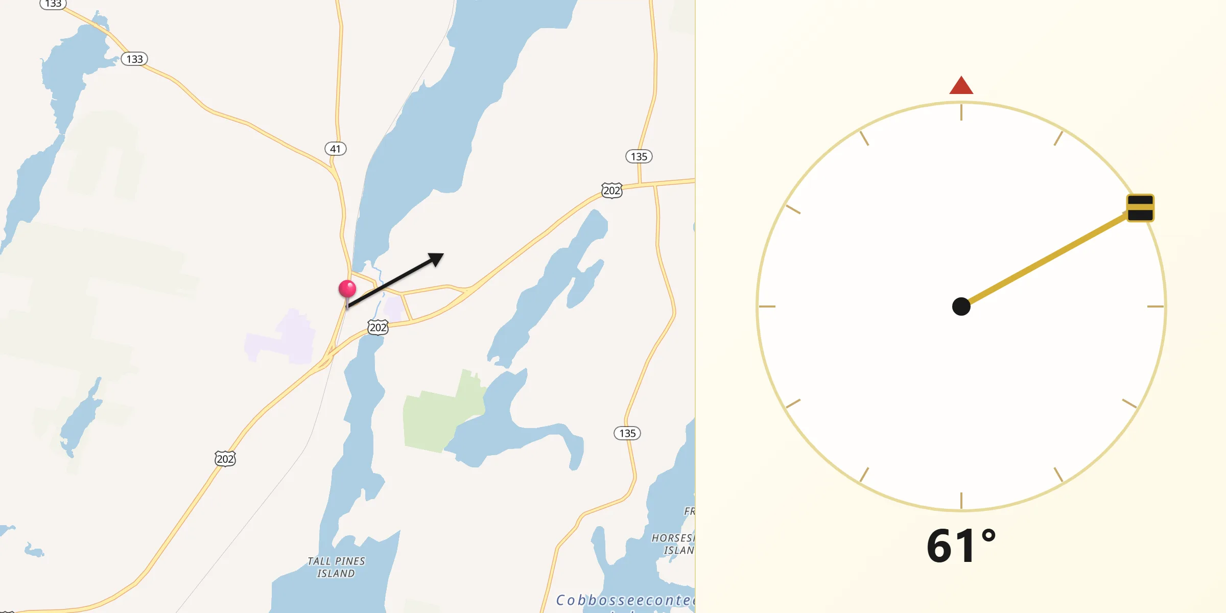 Qibla Direction from Winthrop