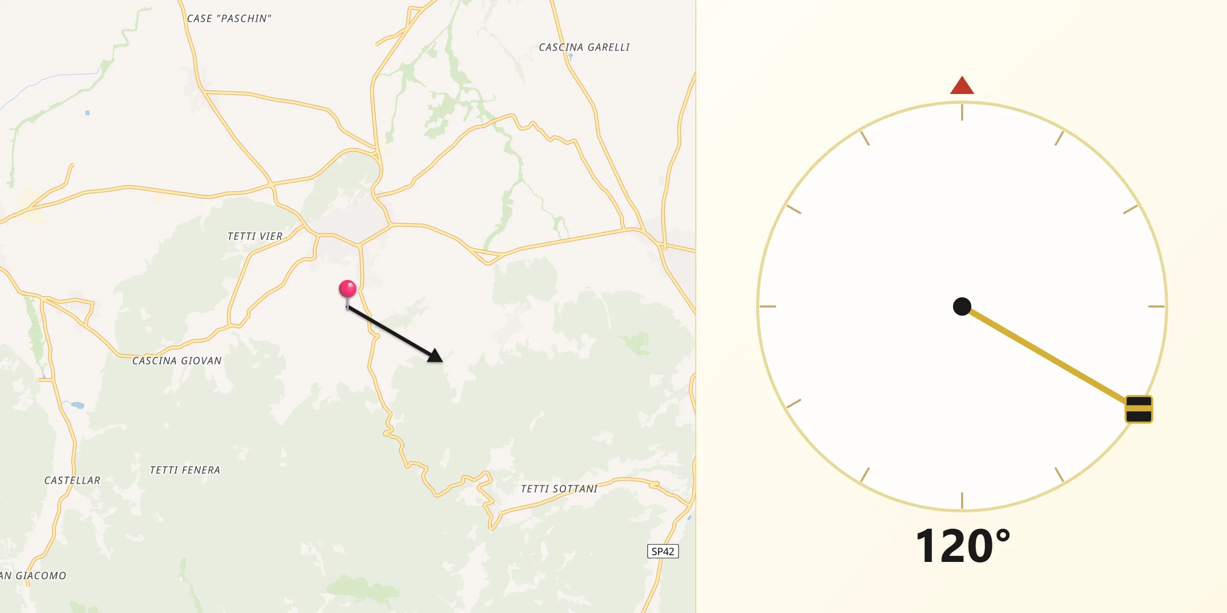 Direzione della Qibla da Peveragno