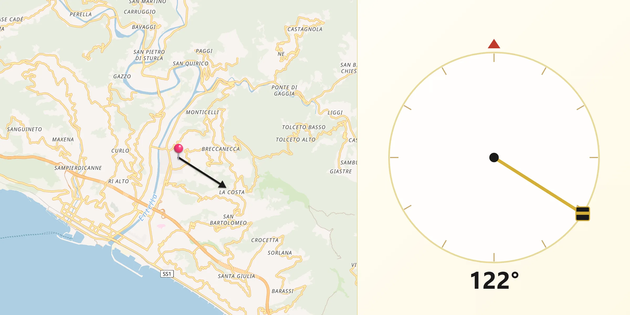 Direzione della Qibla da San Salvatore