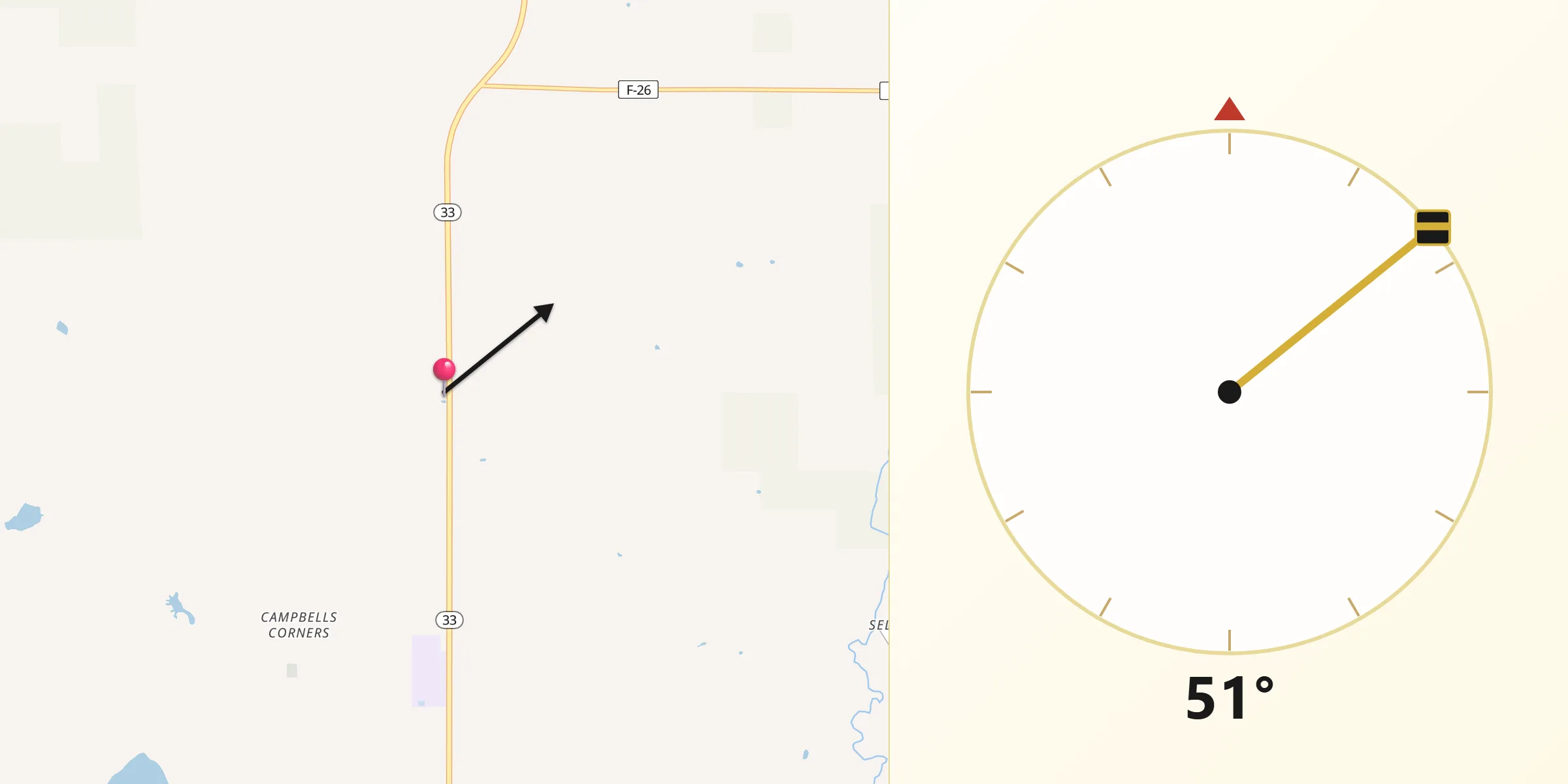 Qibla Direction from Ogemaw