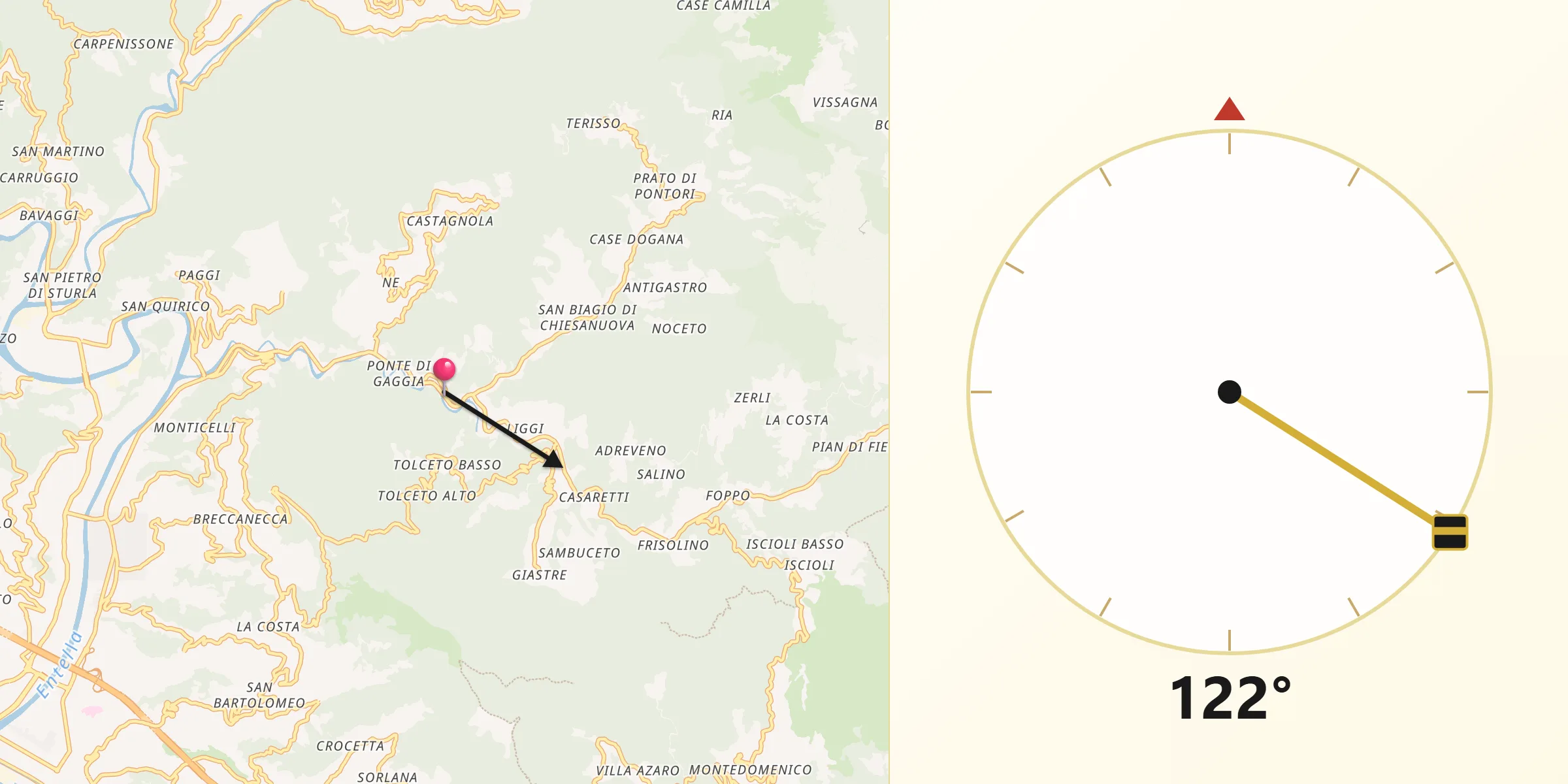 Direzione della Qibla da Conscenti