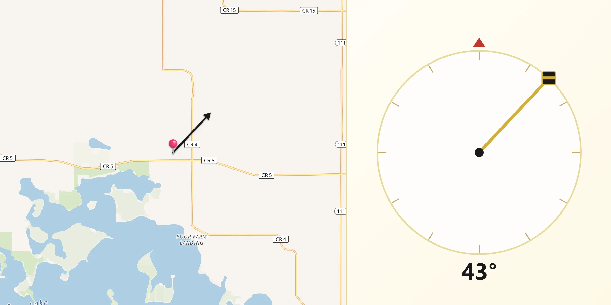 Qibla Direction from Nicollet County