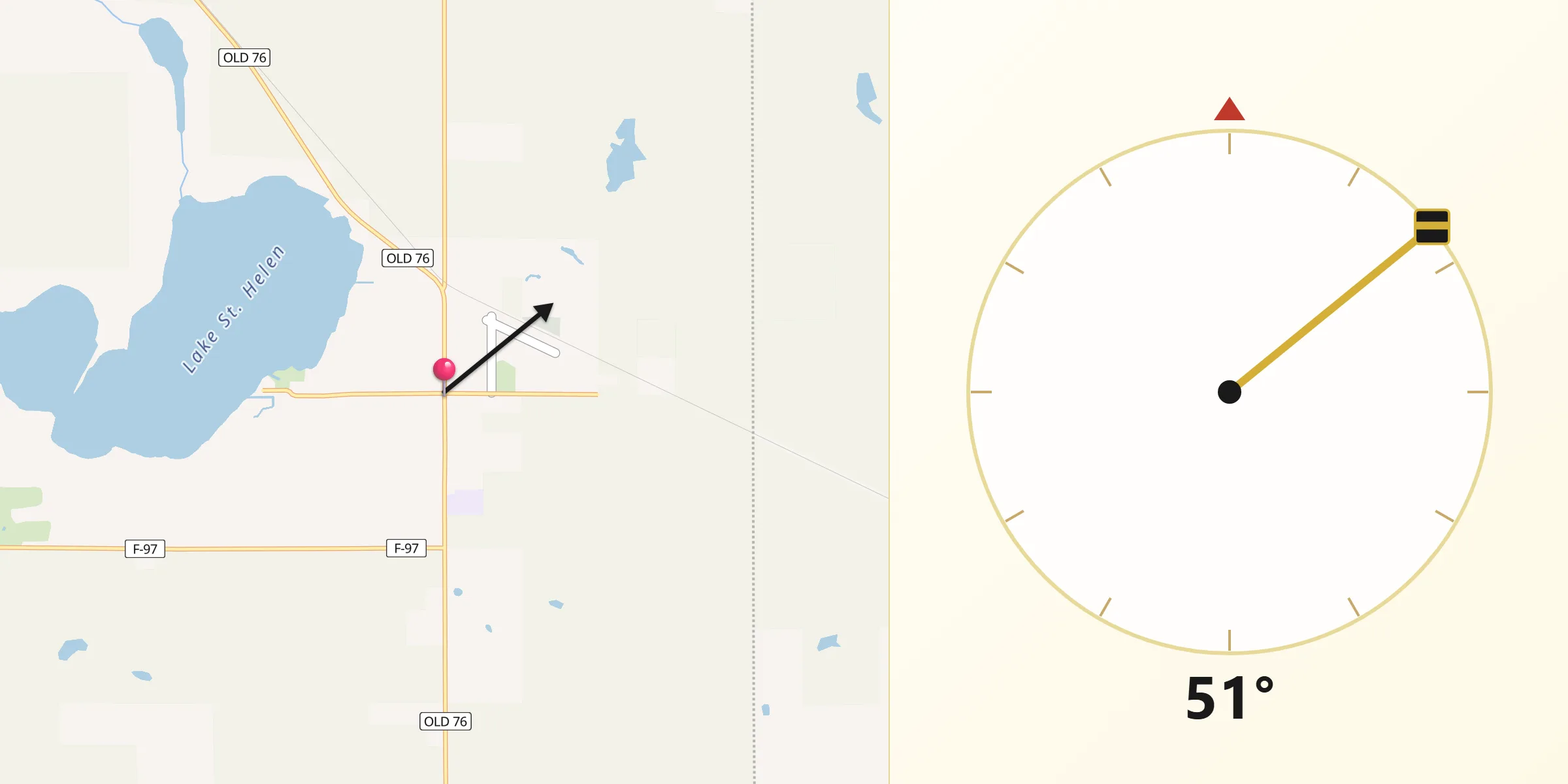 Qibla Direction from Saint Helen