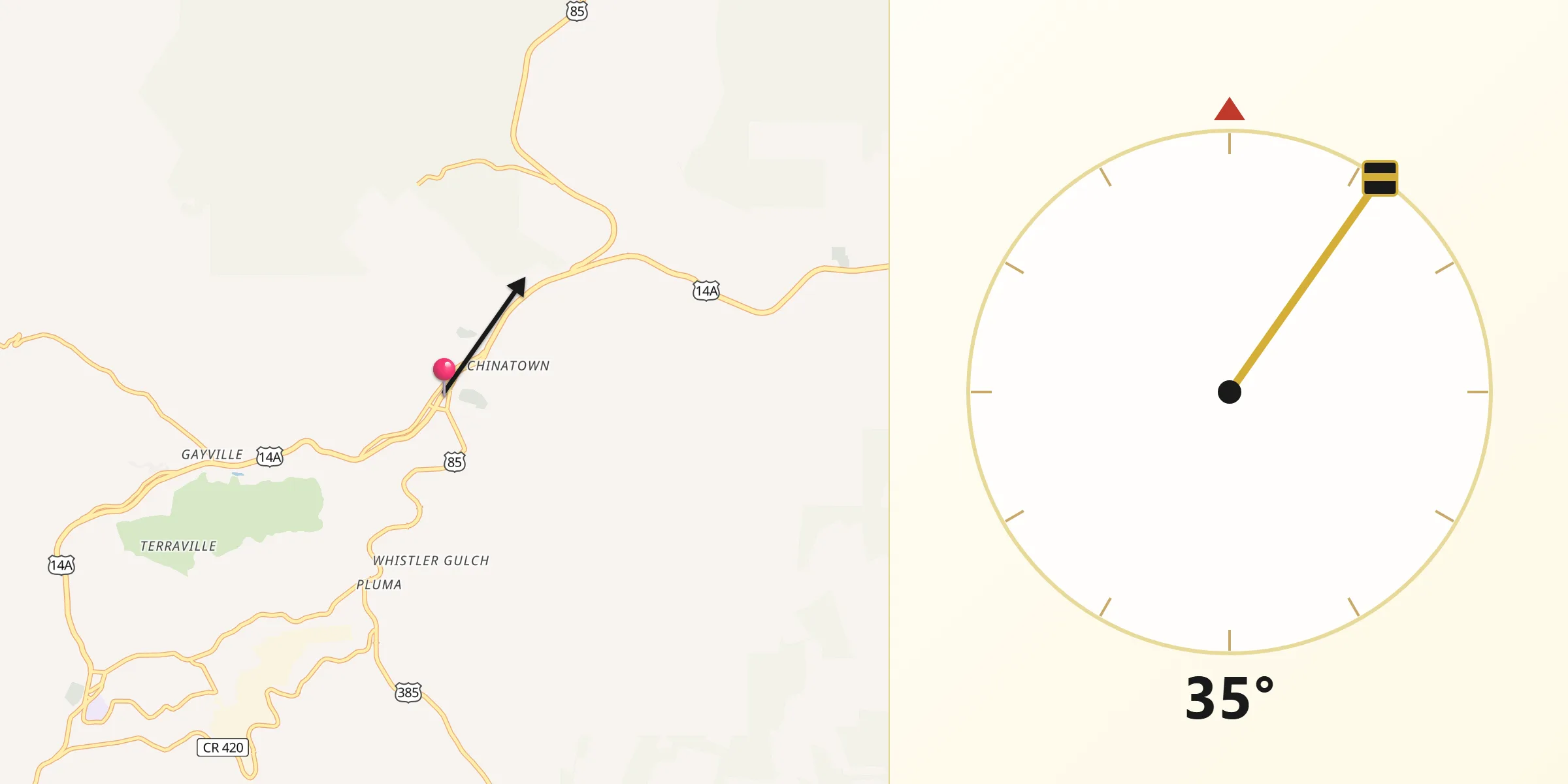 Qibla Direction from Deadwood
