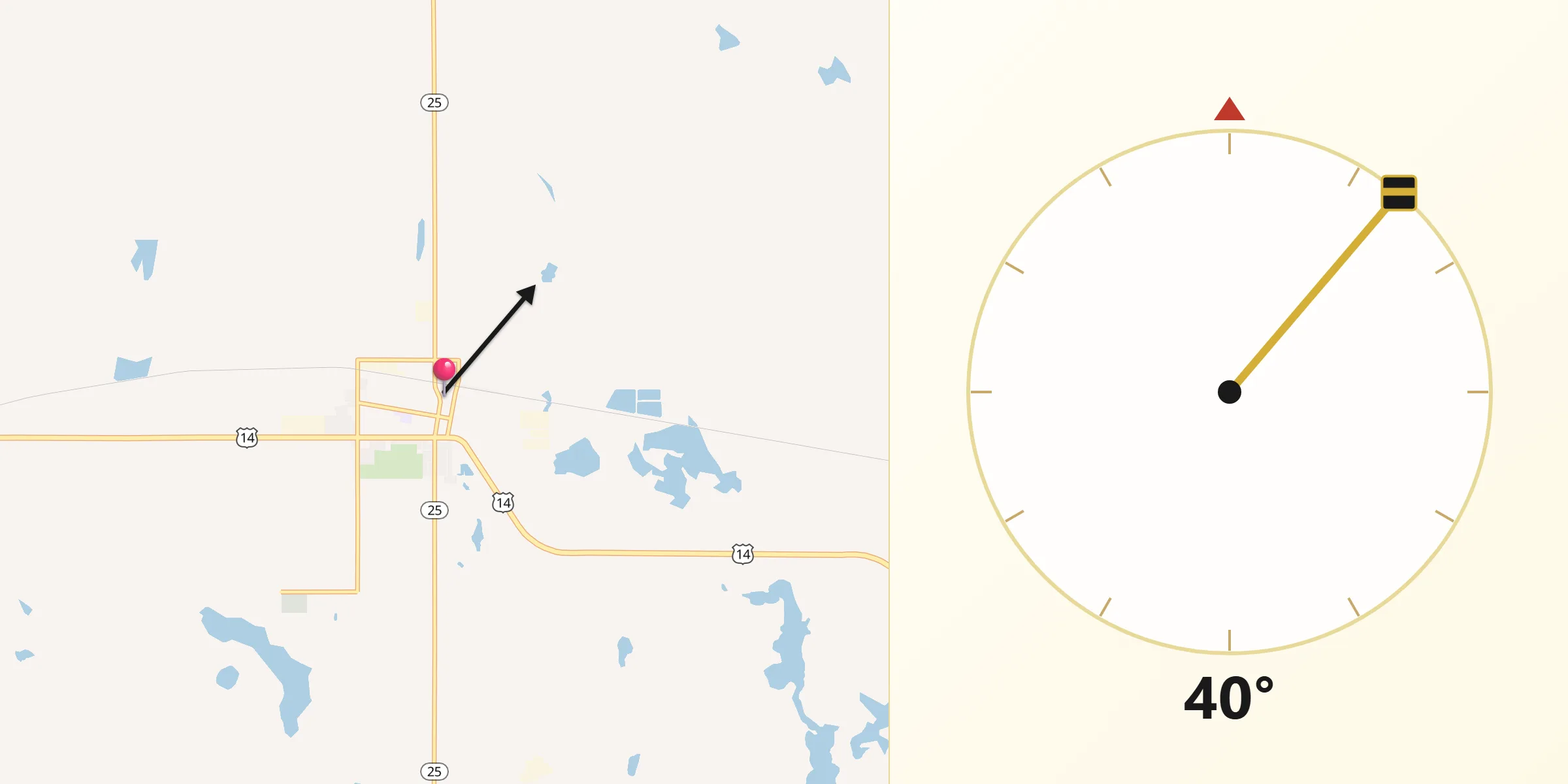 Qibla Direction from De Smet