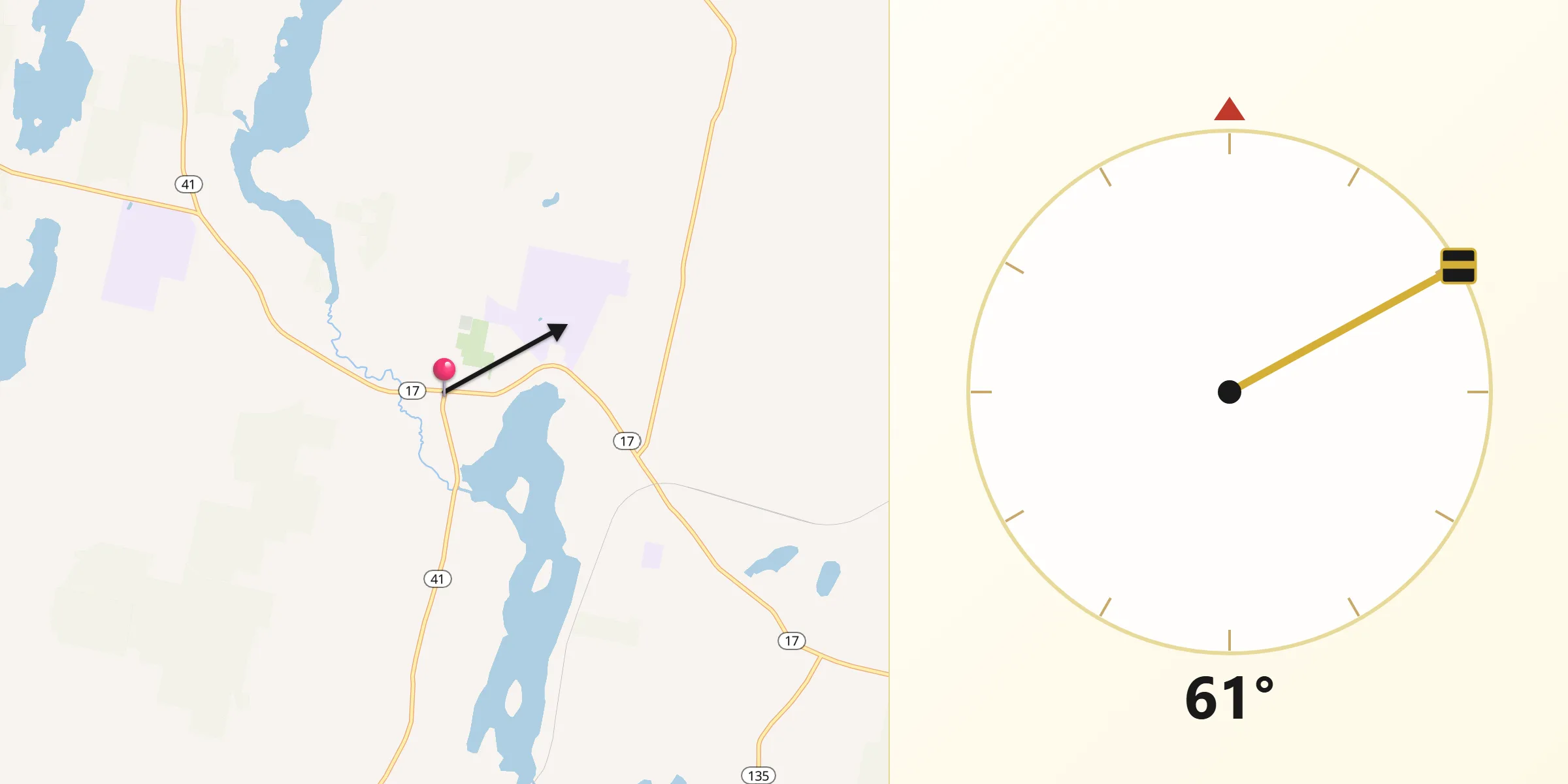 Qibla Direction from Readfield