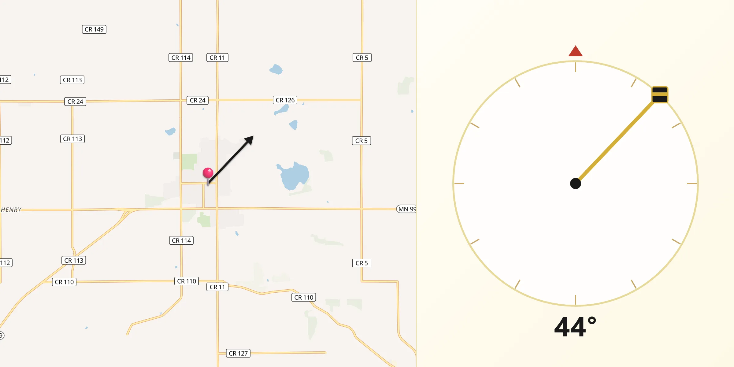 Qibla Direction from Le Center