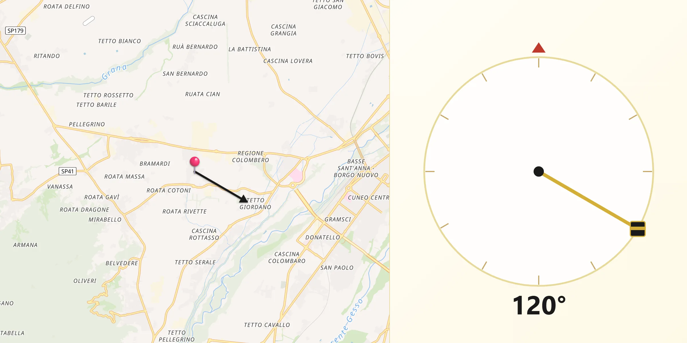 Direzione della Qibla da San Defendente