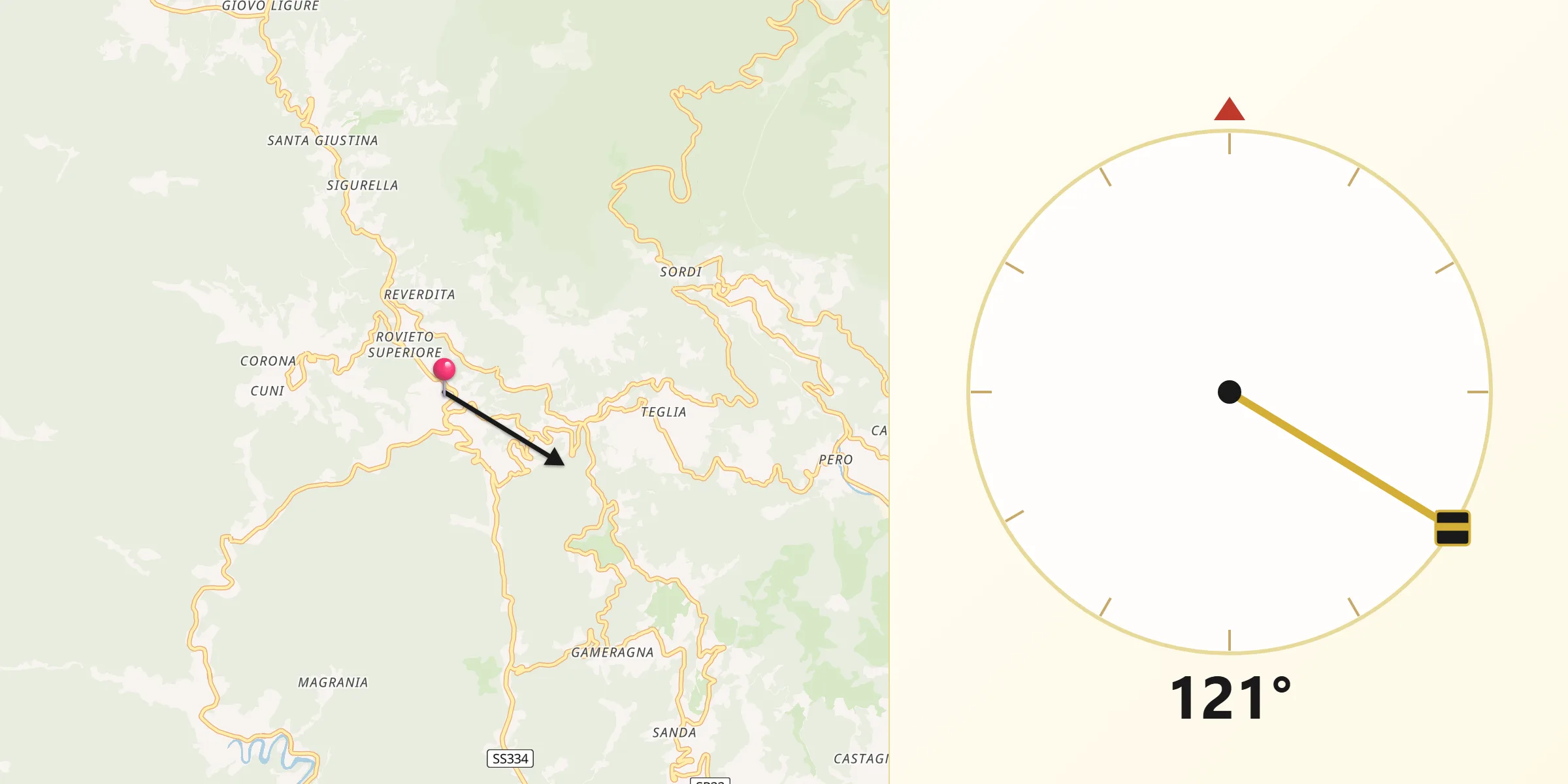 Direzione della Qibla da San Giovanni