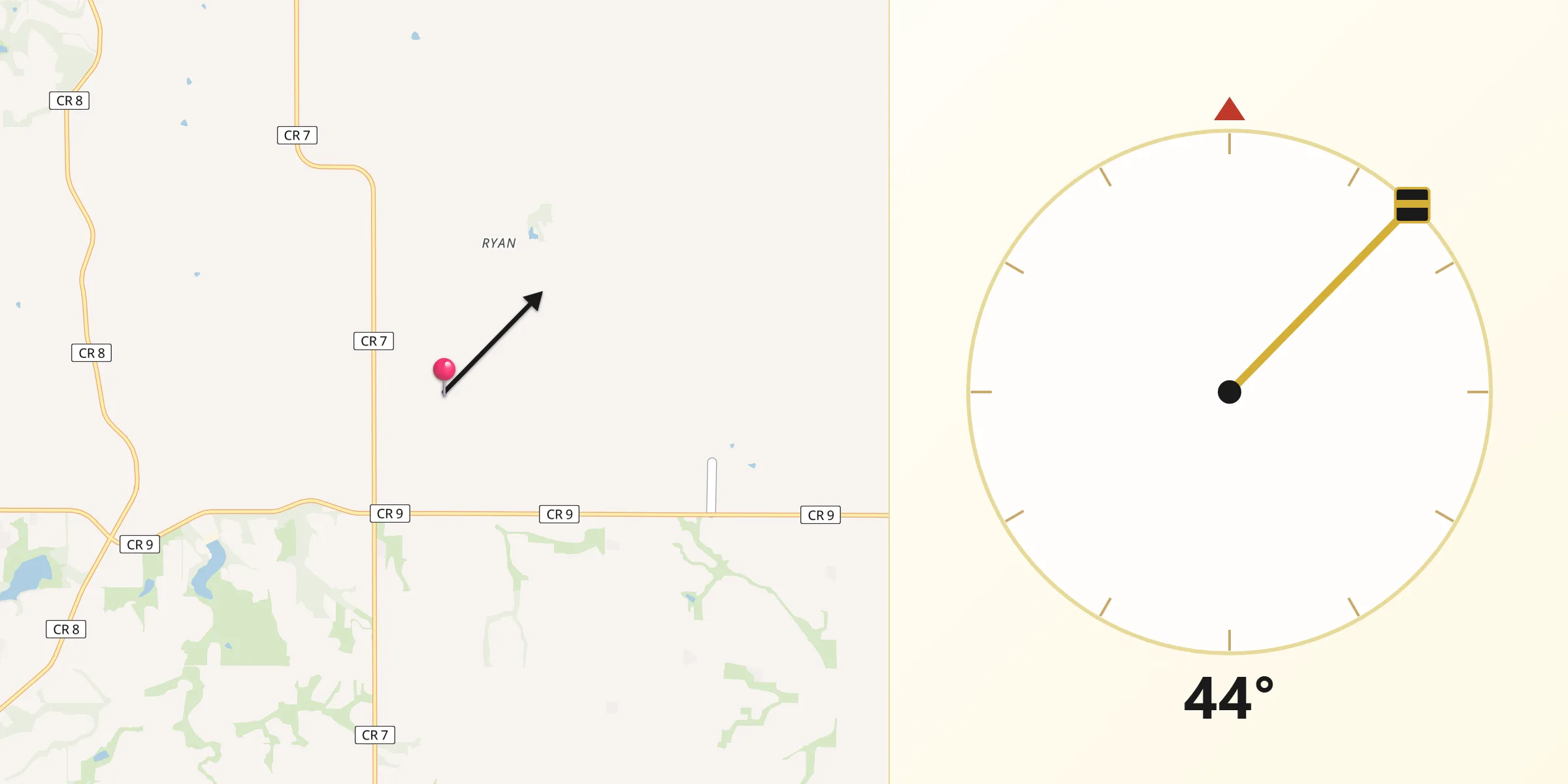 Qibla Direction from Goodhue County