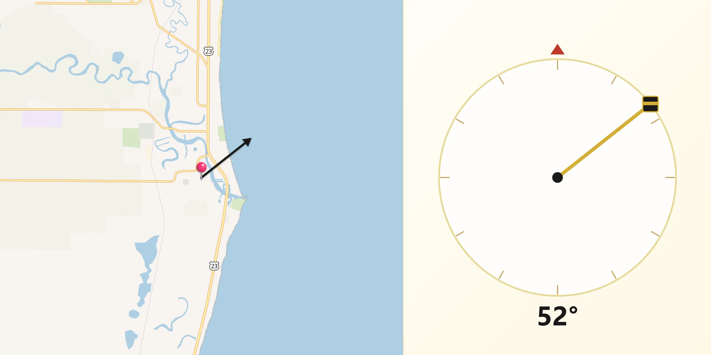 Qibla Direction from Au Sable
