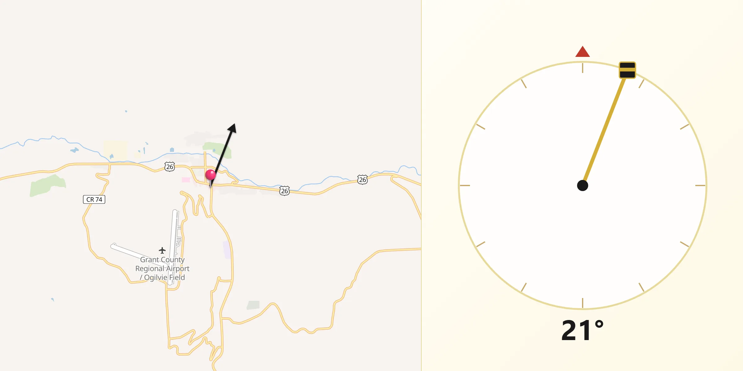 Qibla Direction from John Day