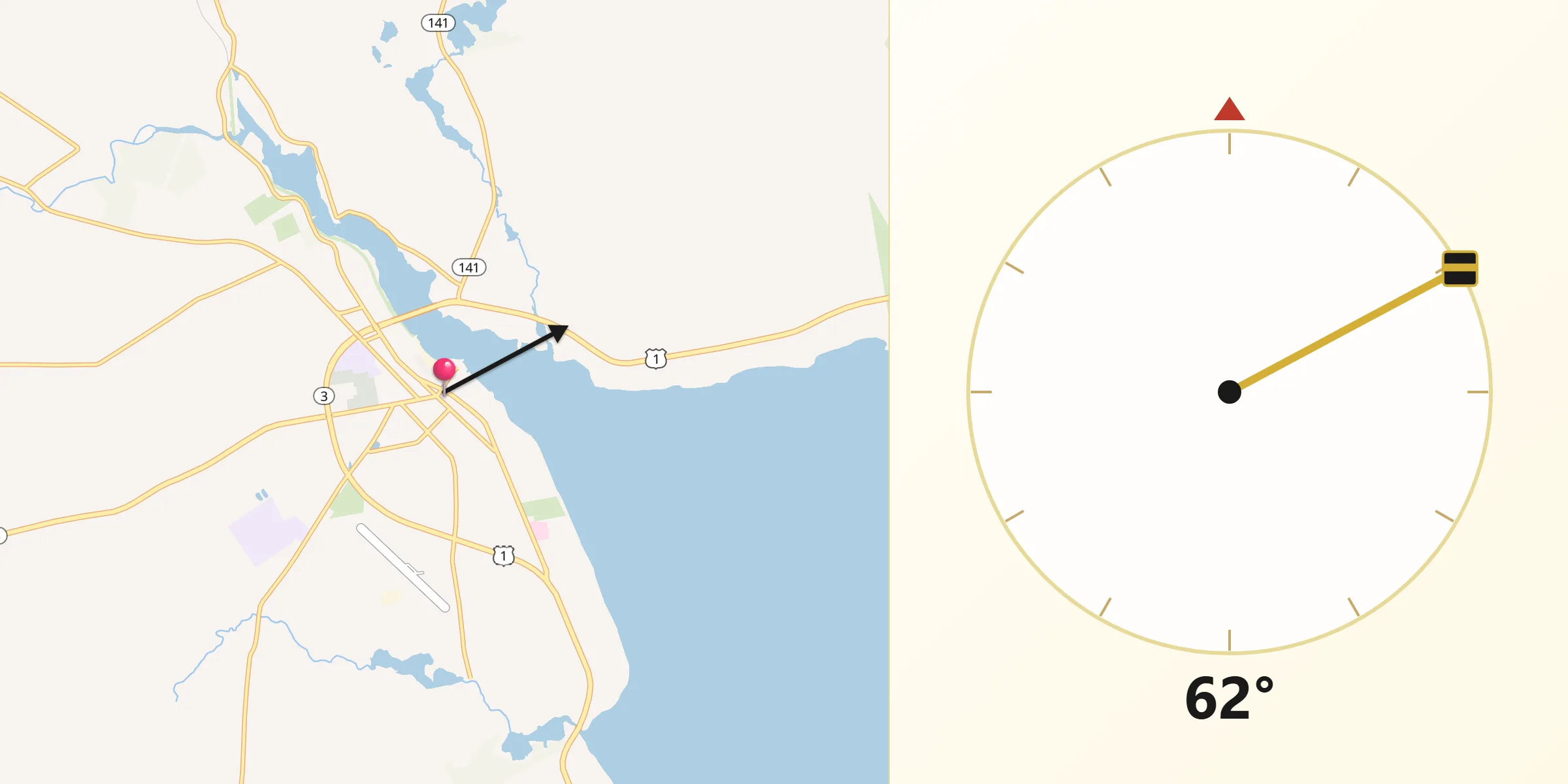 Qibla Direction from Belfast