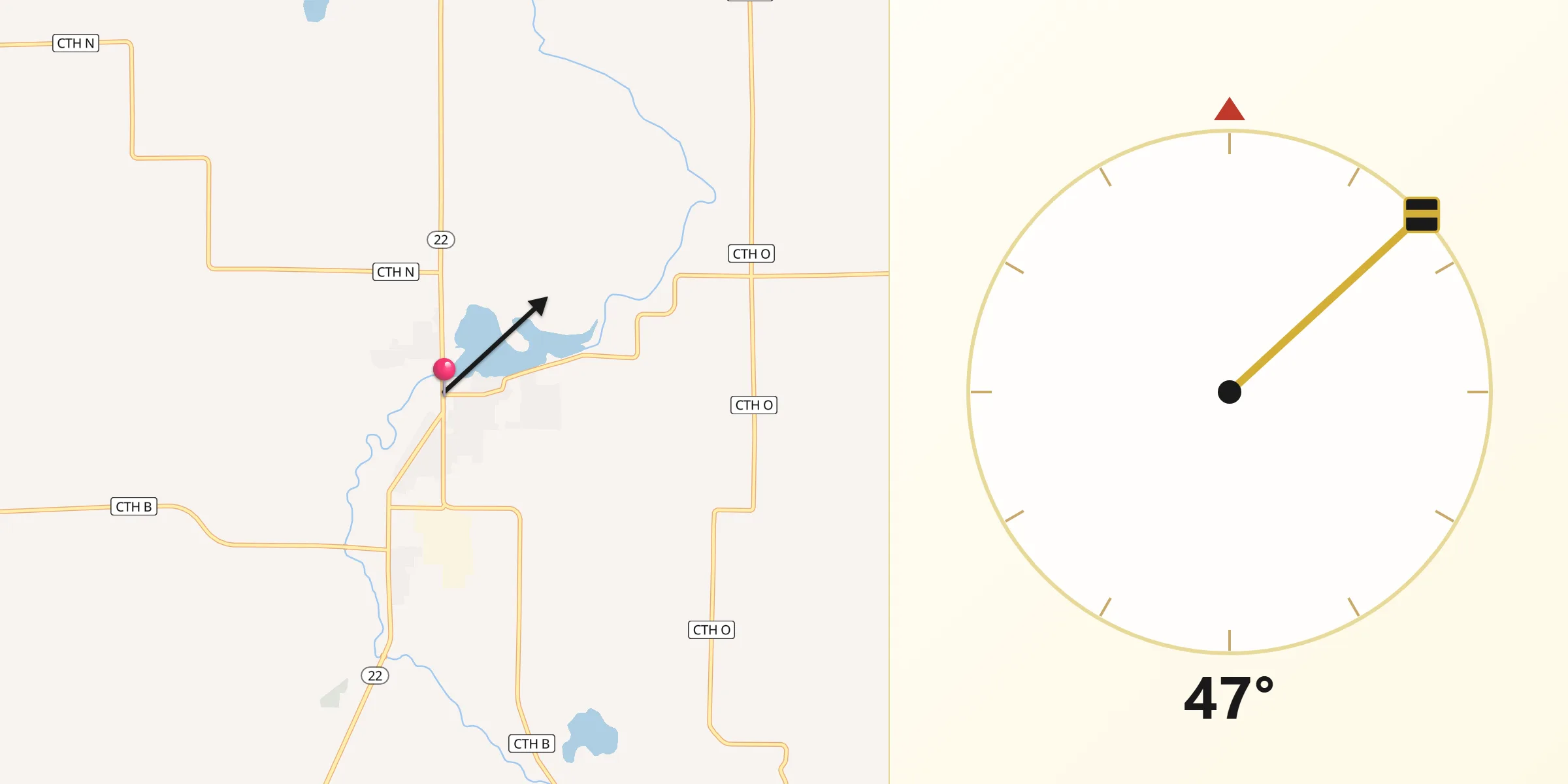 Qibla Direction from Manawa