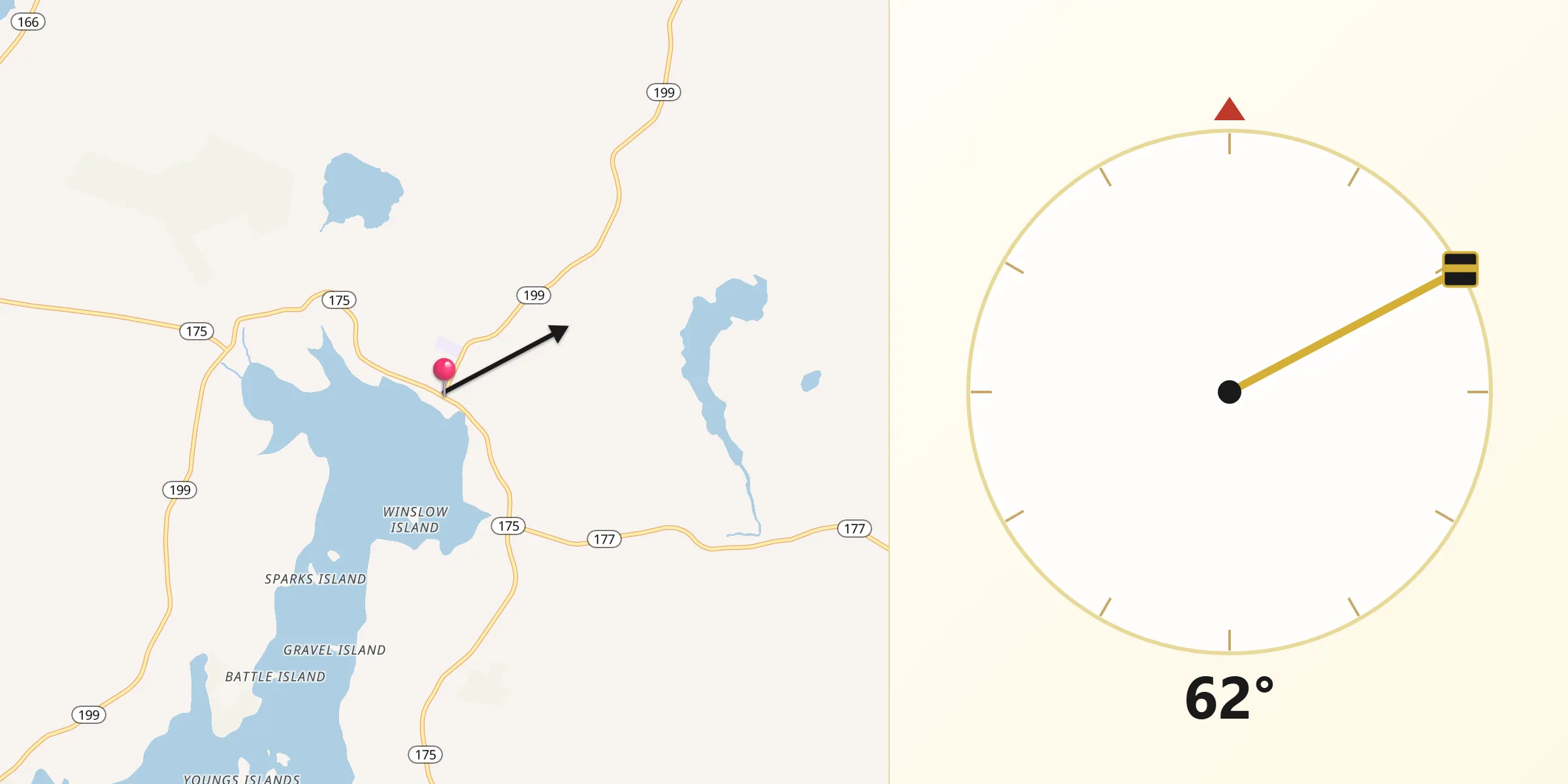 Qibla Direction from Penobscot