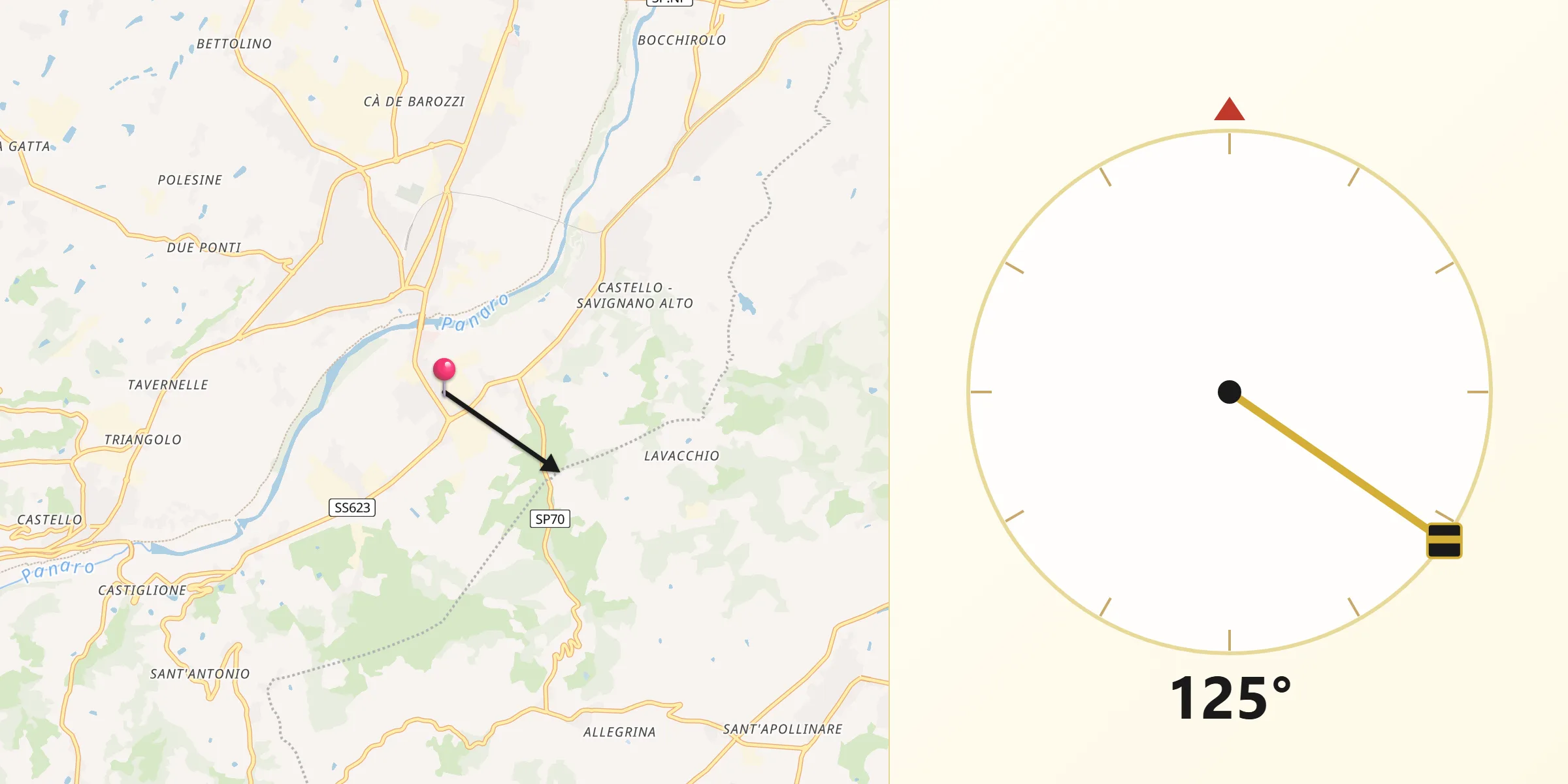 Direzione della Qibla da Formica