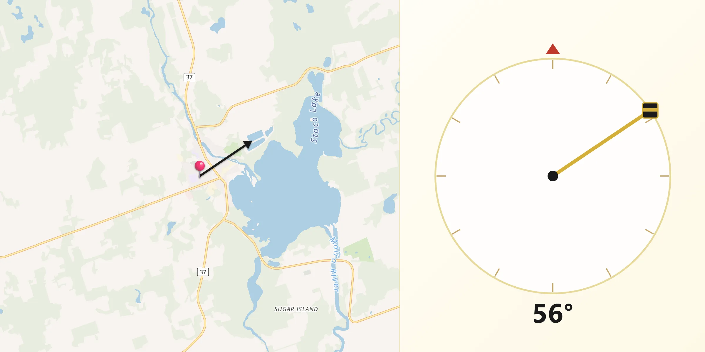 Qibla Direction from Tweed
