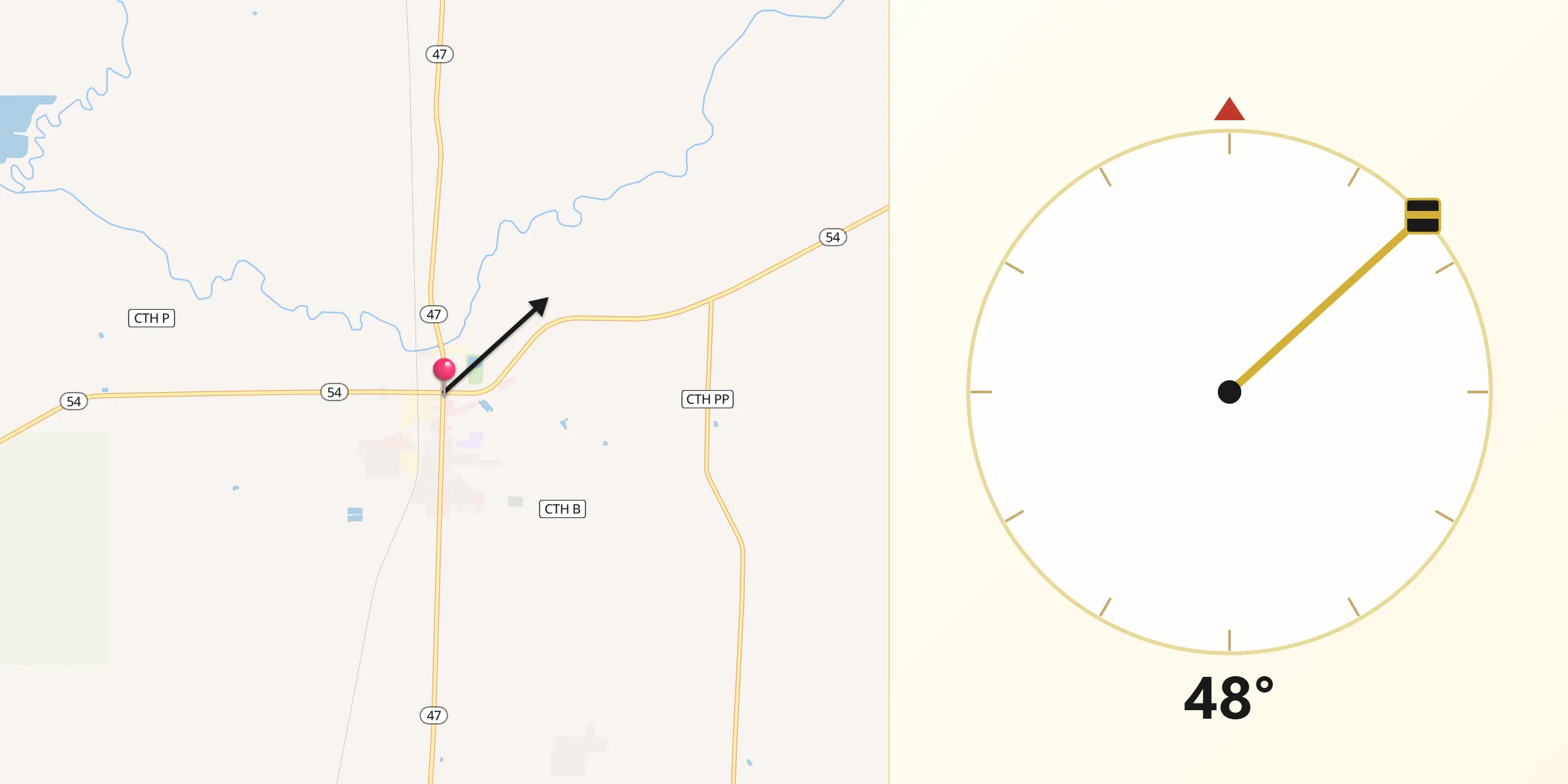 Qibla Direction from Black Creek