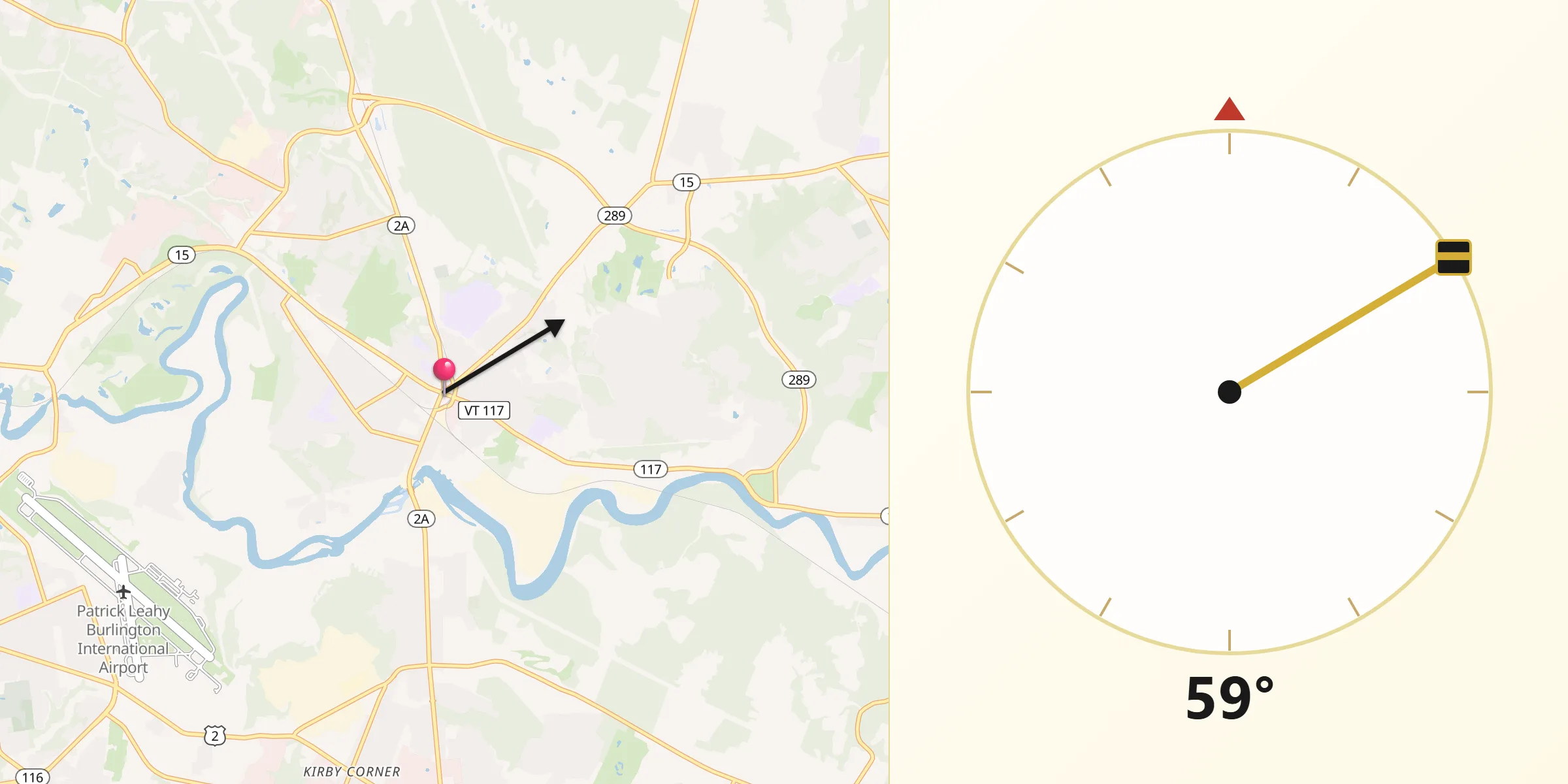 Qibla Direction from Essex Junction