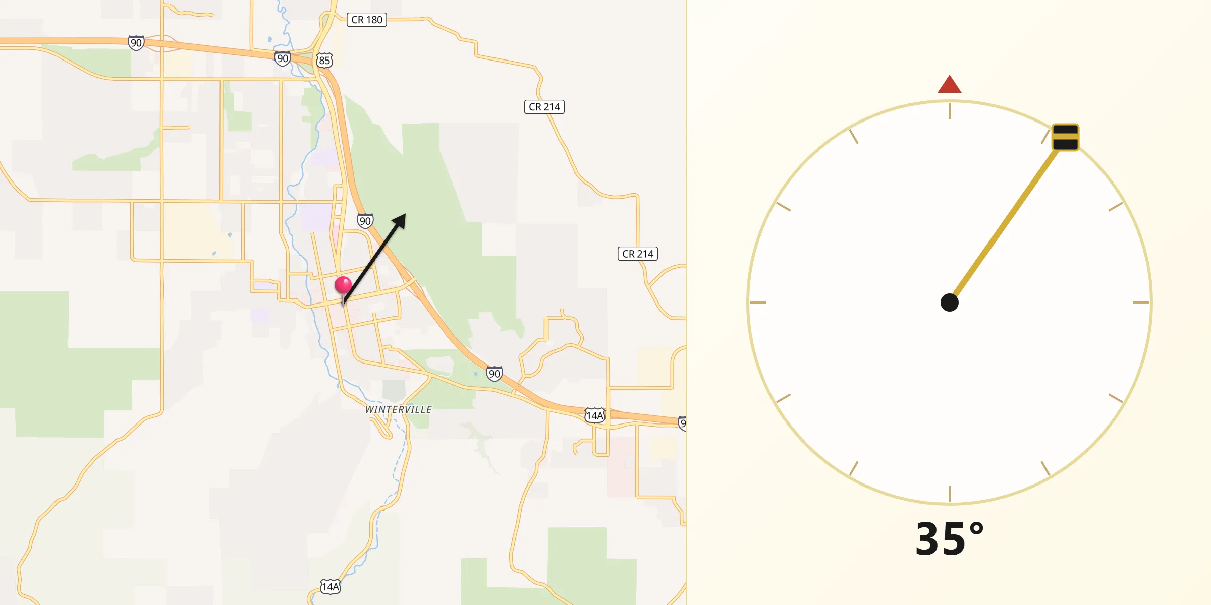 Qibla Direction from Spearfish