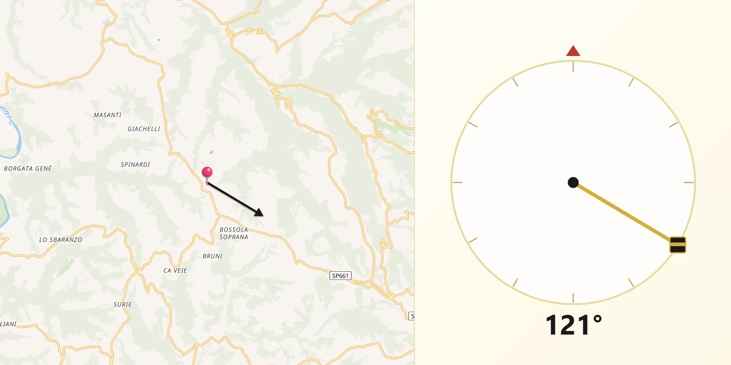 Direzione della Qibla da Belvedere Langhe