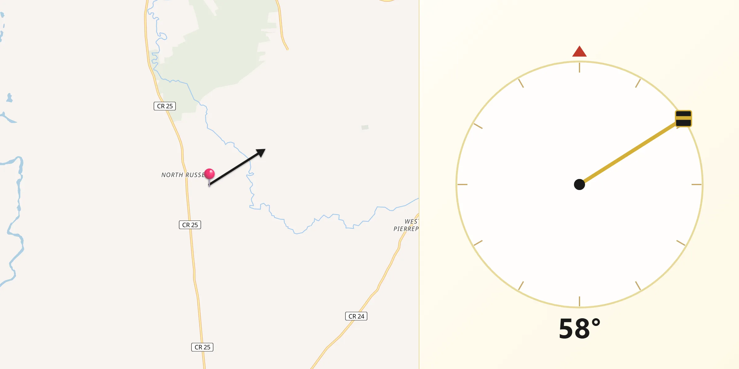Qibla Direction from St. Lawrence