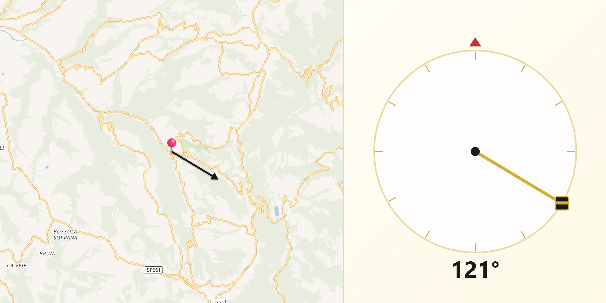 Direzione della Qibla da Bonvicino