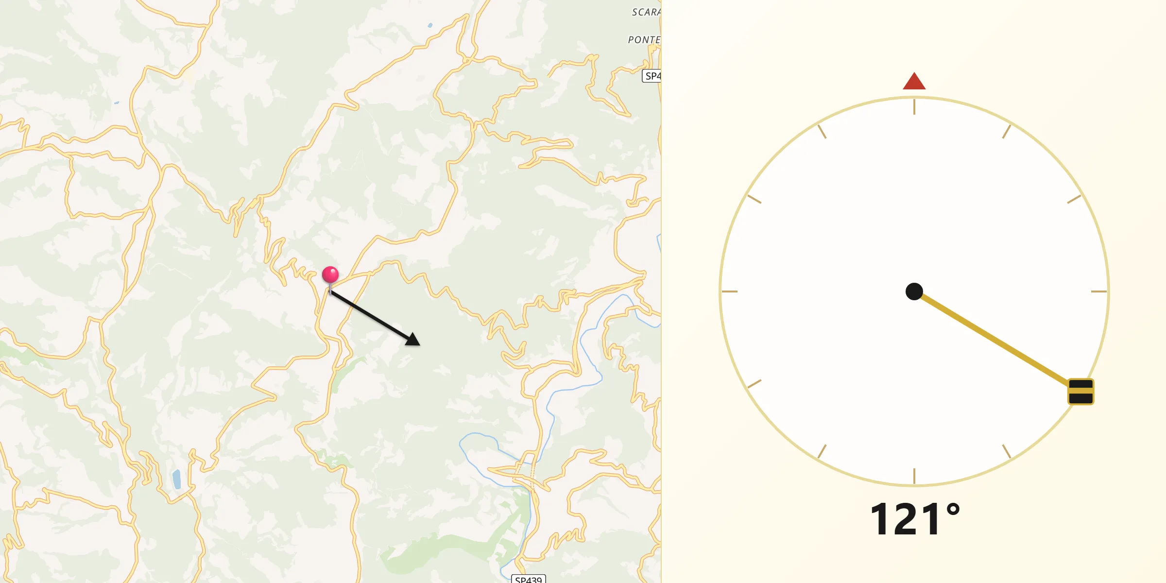 Direzione della Qibla da Niella Belbo