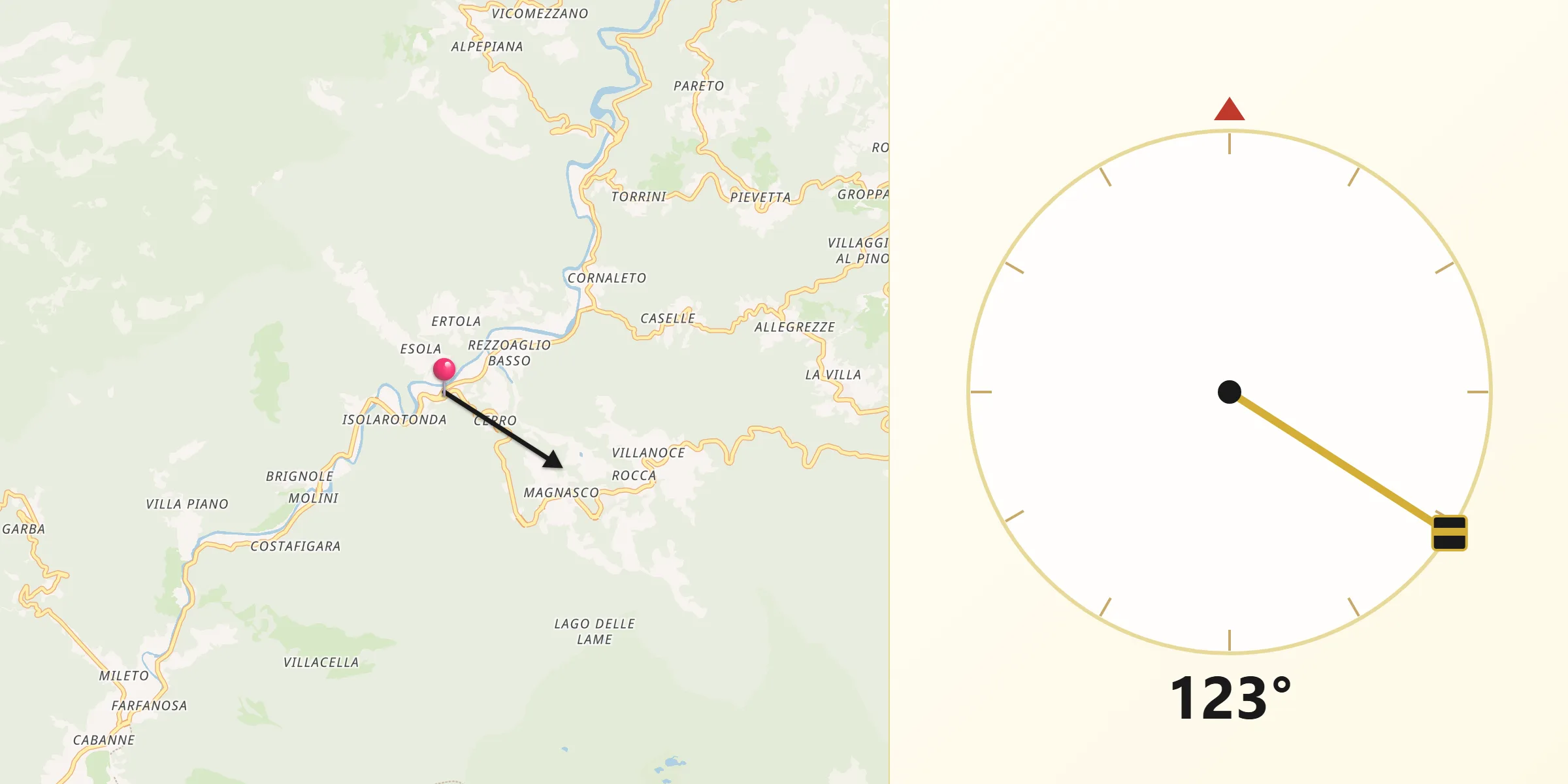 Direzione della Qibla da Rezzoaglio