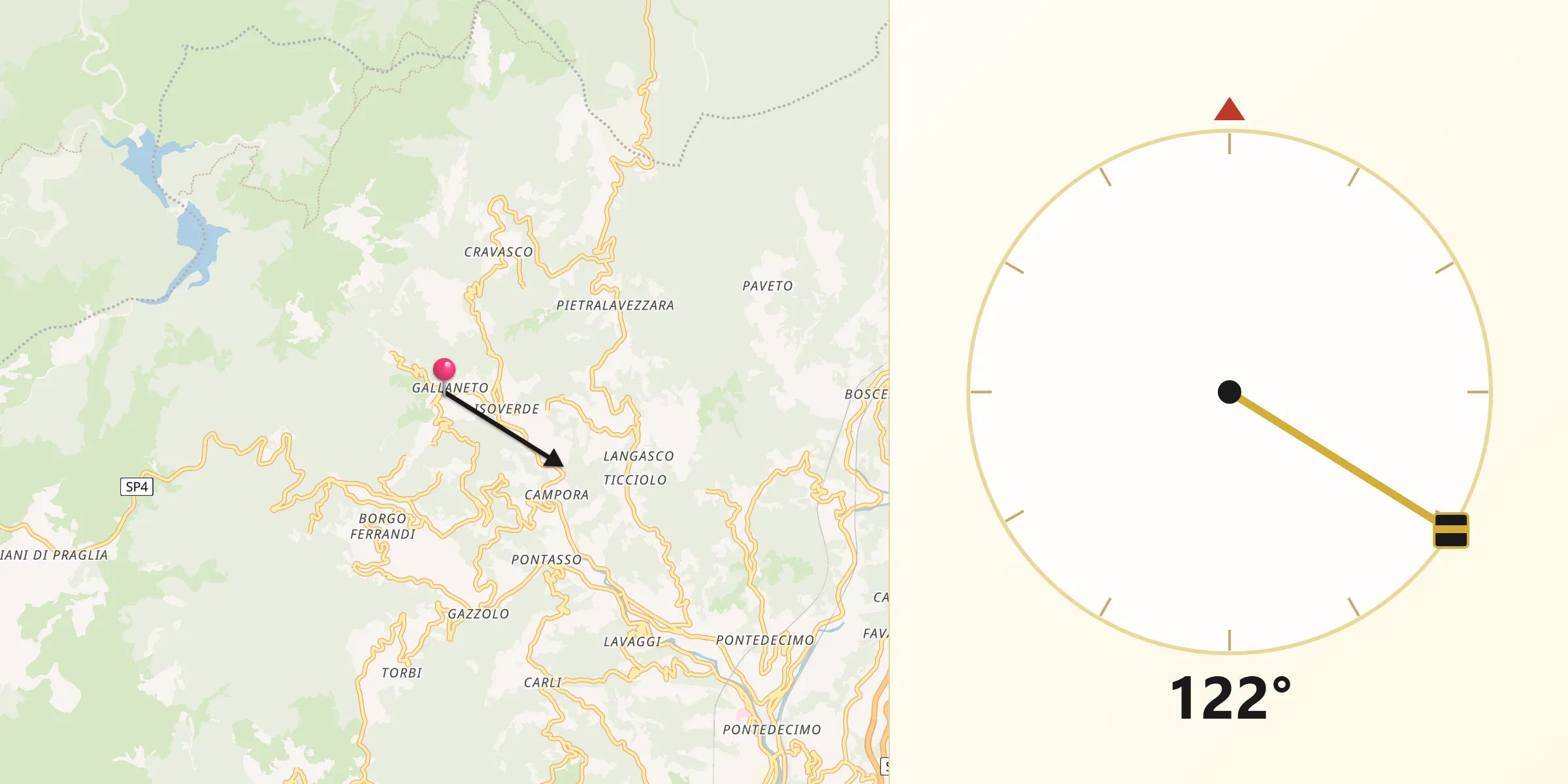 Direzione della Qibla da Isoverde