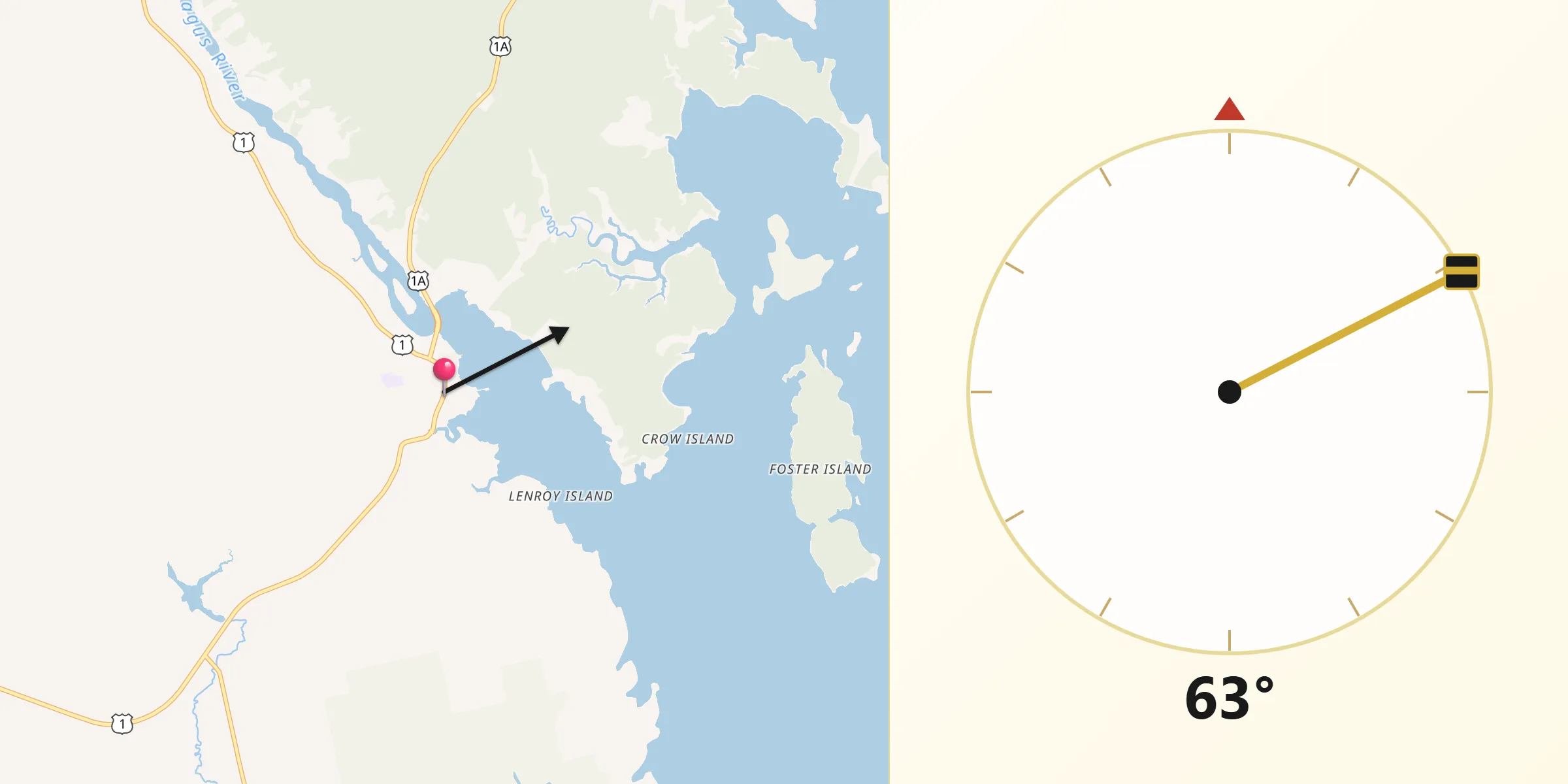 Qibla Direction from Milbridge