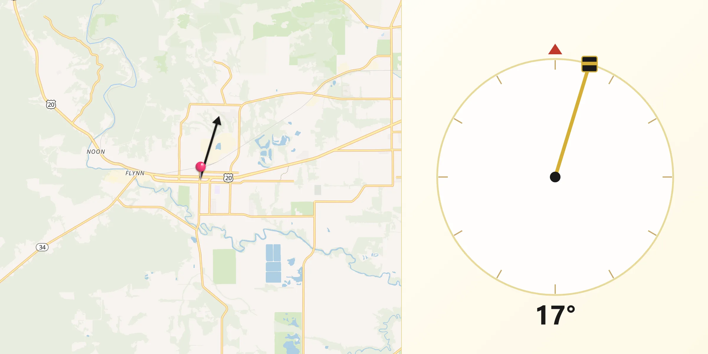 Qibla Direction from Philomath