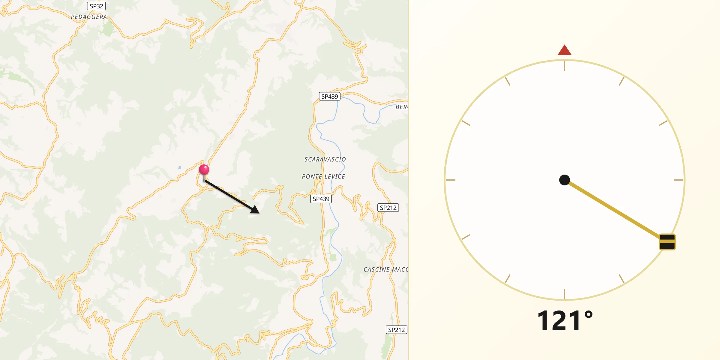 Direzione della Qibla da Feisoglio