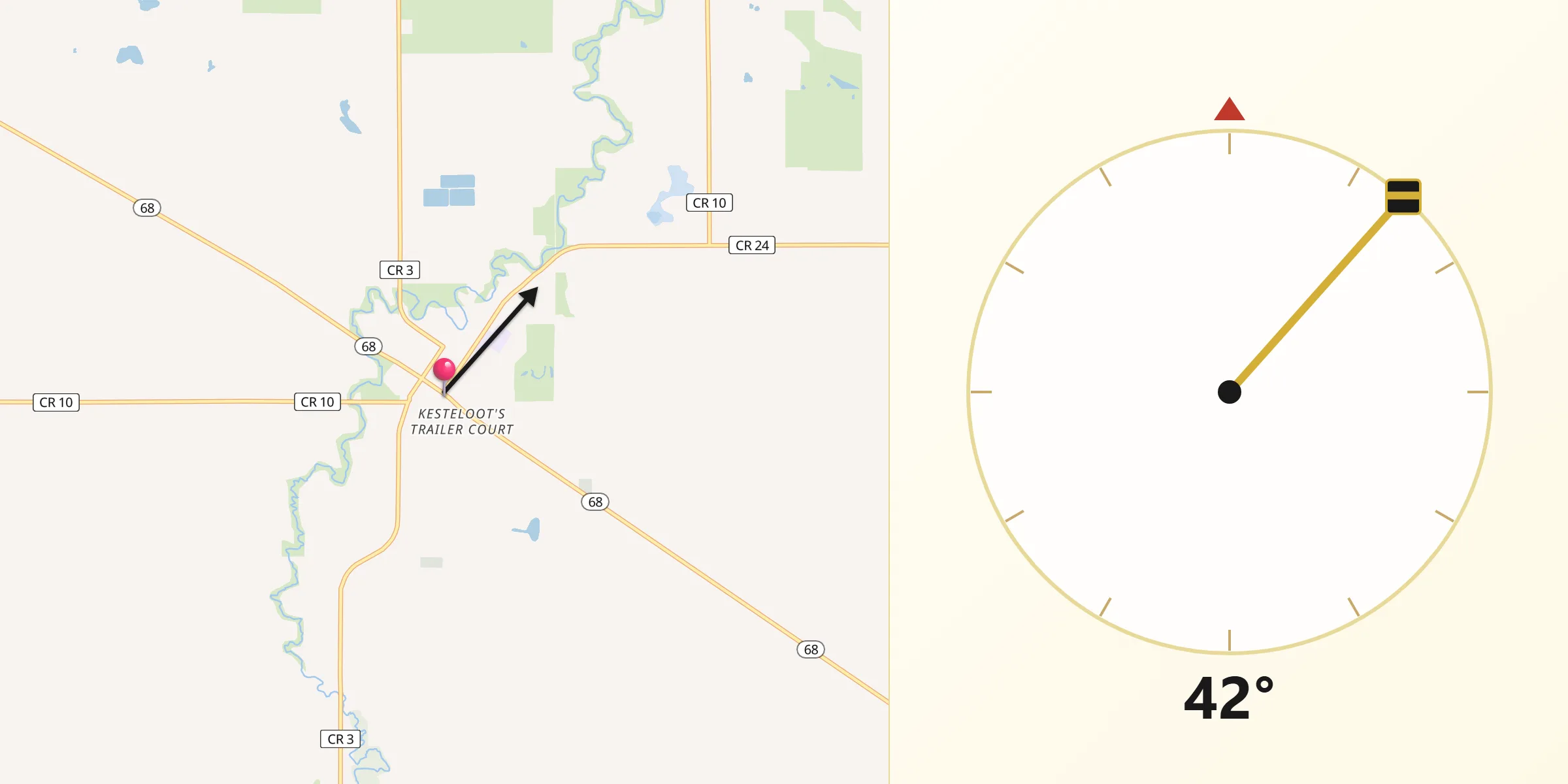 Qibla Direction from Minneota