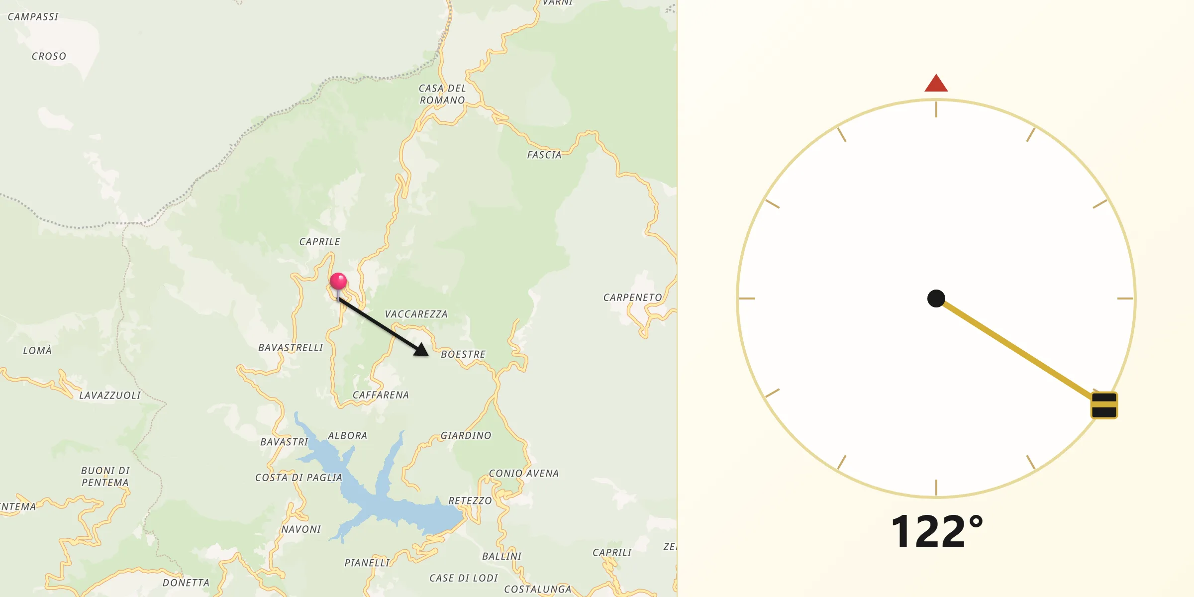 Direzione della Qibla da Propata