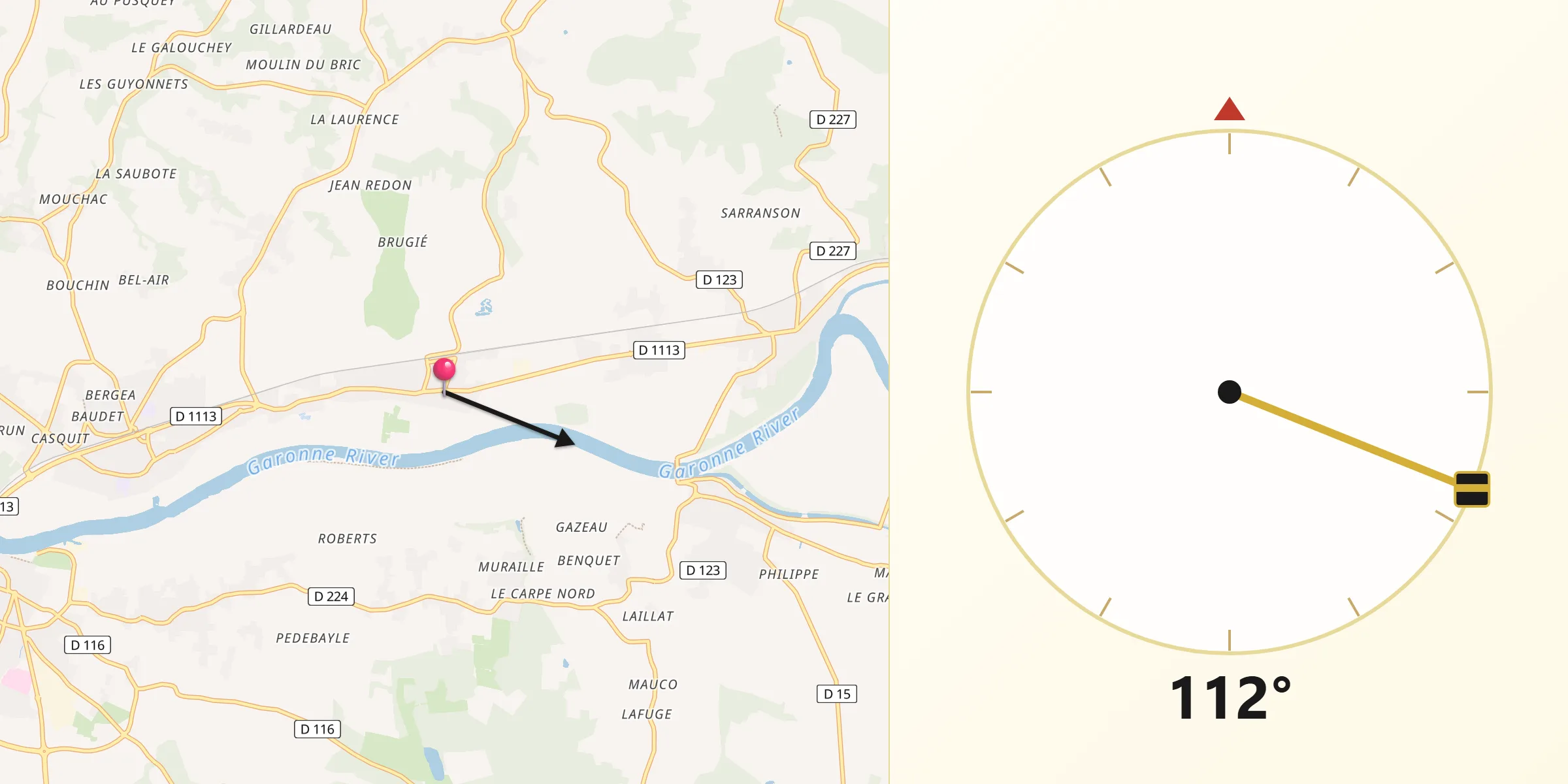 Direction vers la Qibla depuis Saint-Pierre-d’Aurillac
