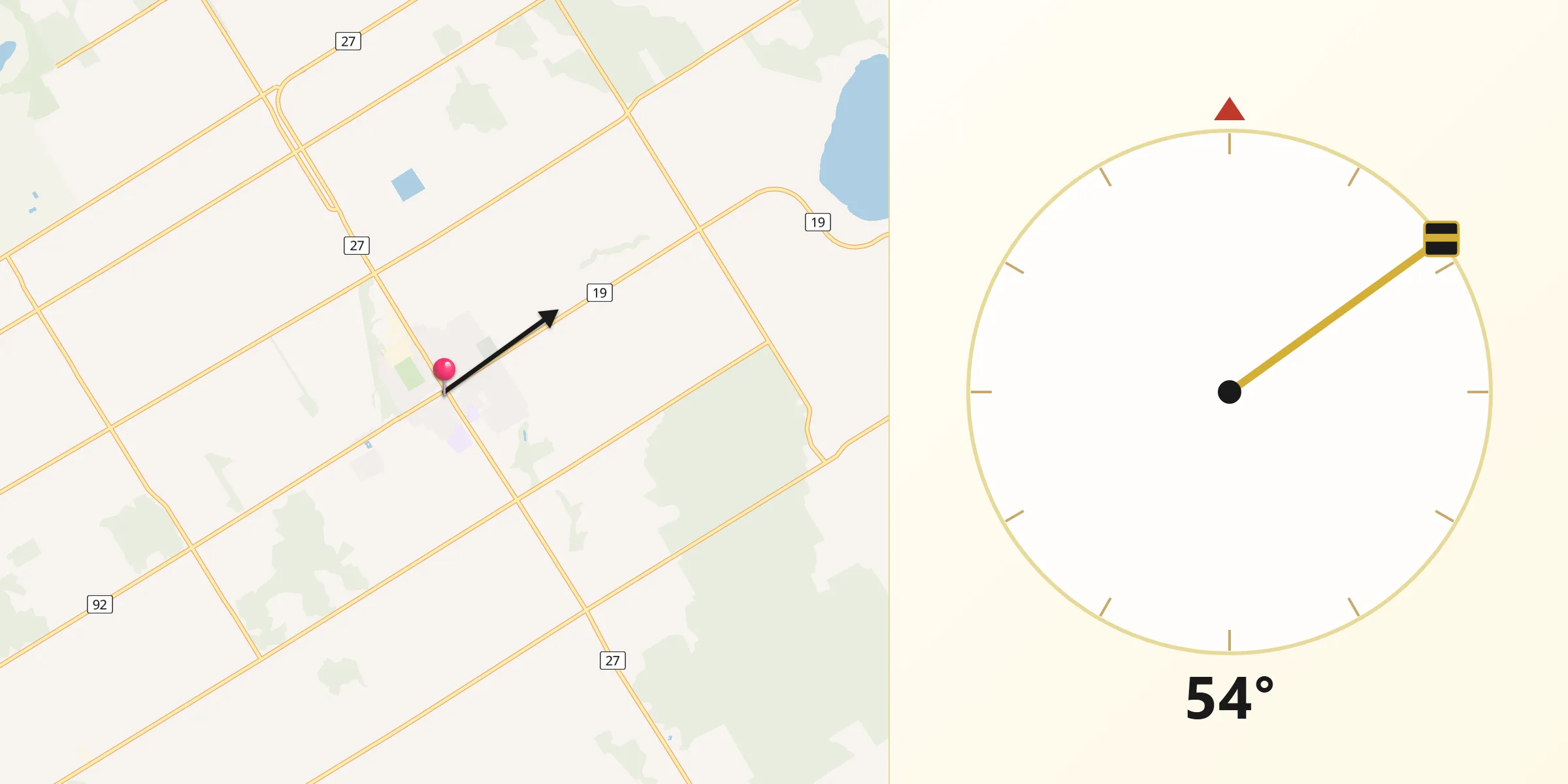 Qibla Direction from Elmvale