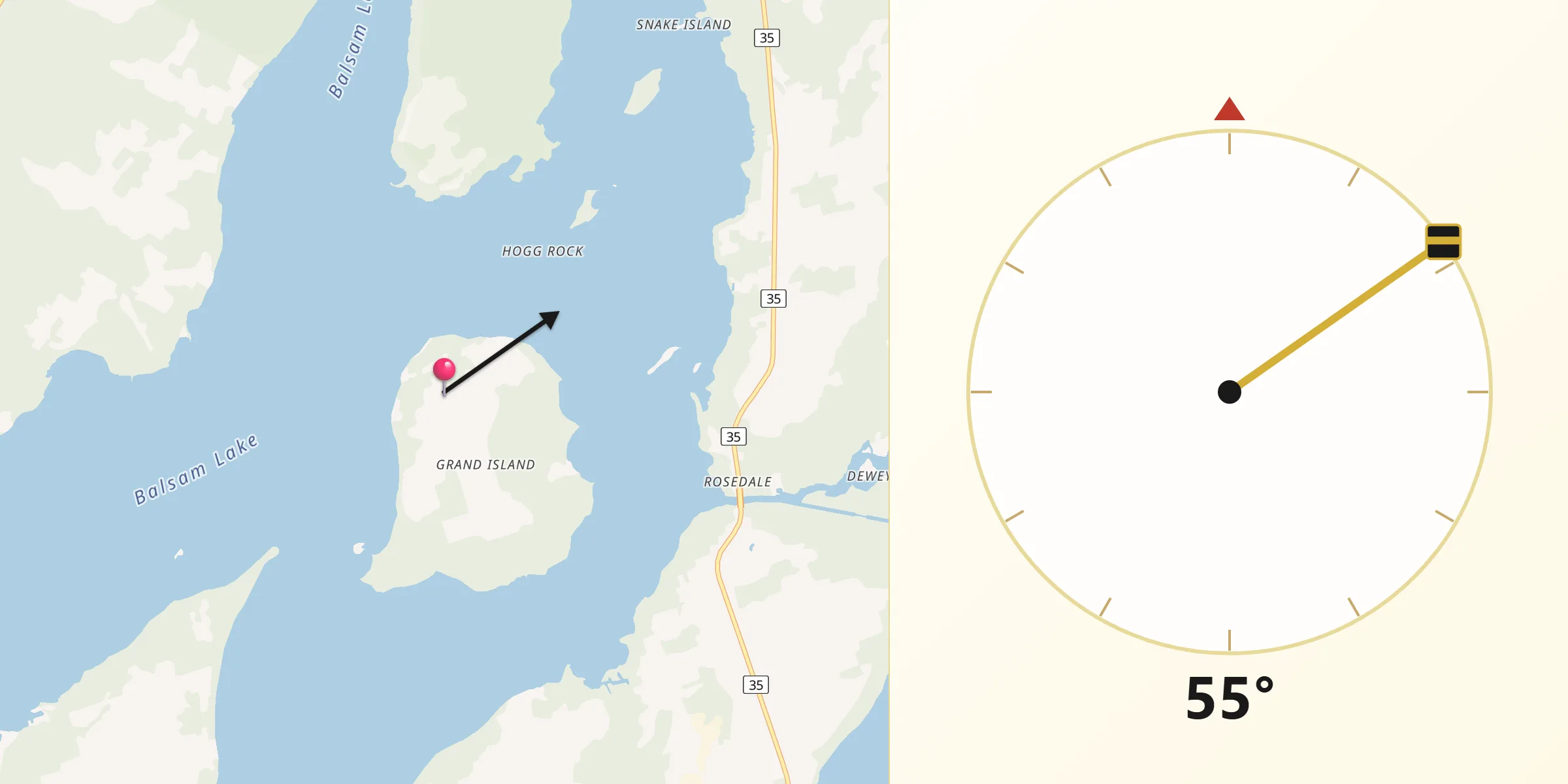 Qibla Direction from Kawartha Lakes